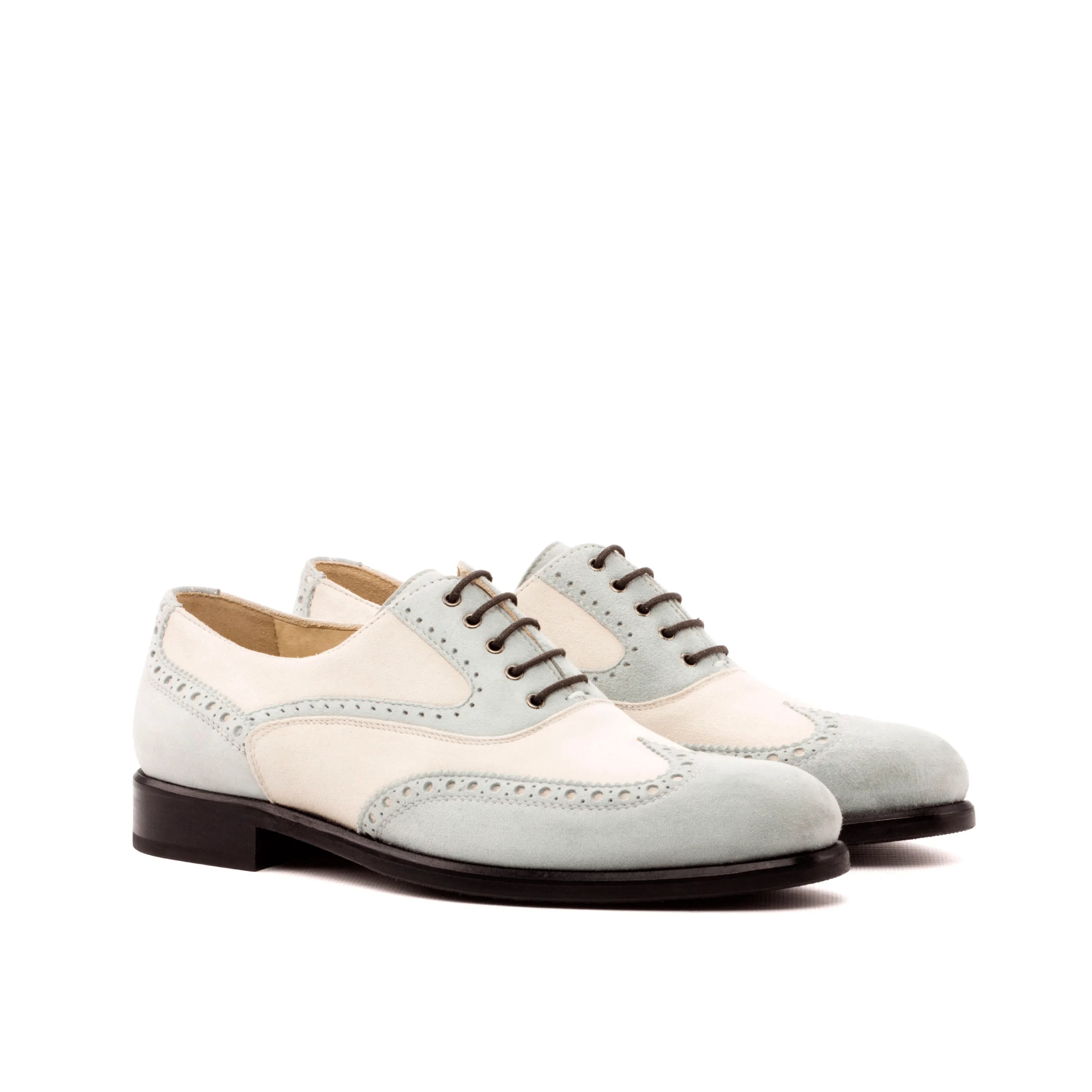 Guda ladies oxford shoes II two-tone kid suede wingtip back view