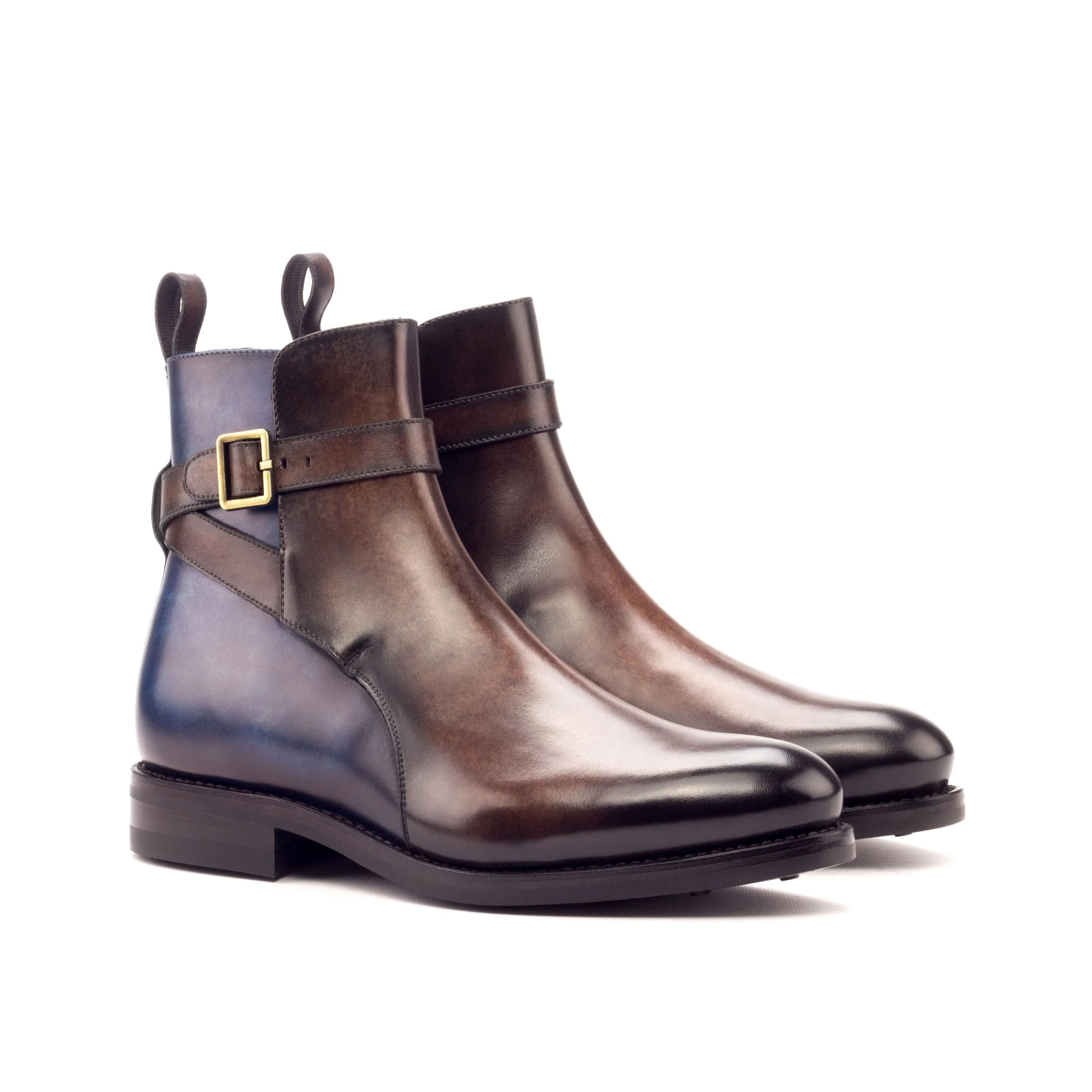 Haile Jodhpur Patina Boots with leather ankle buckles