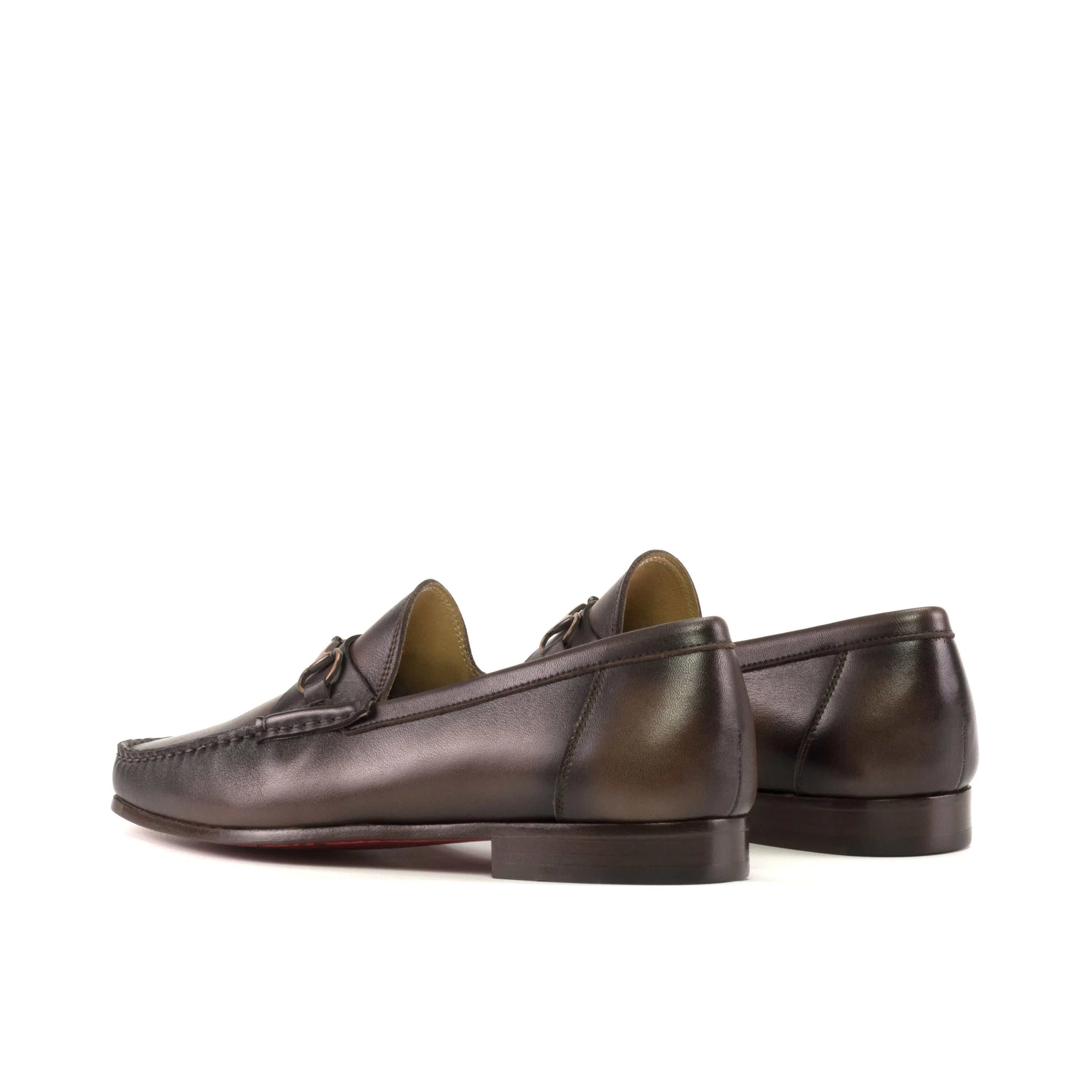 Hailin Moccasin brown leather loafers, luxury bespoke shoes for men