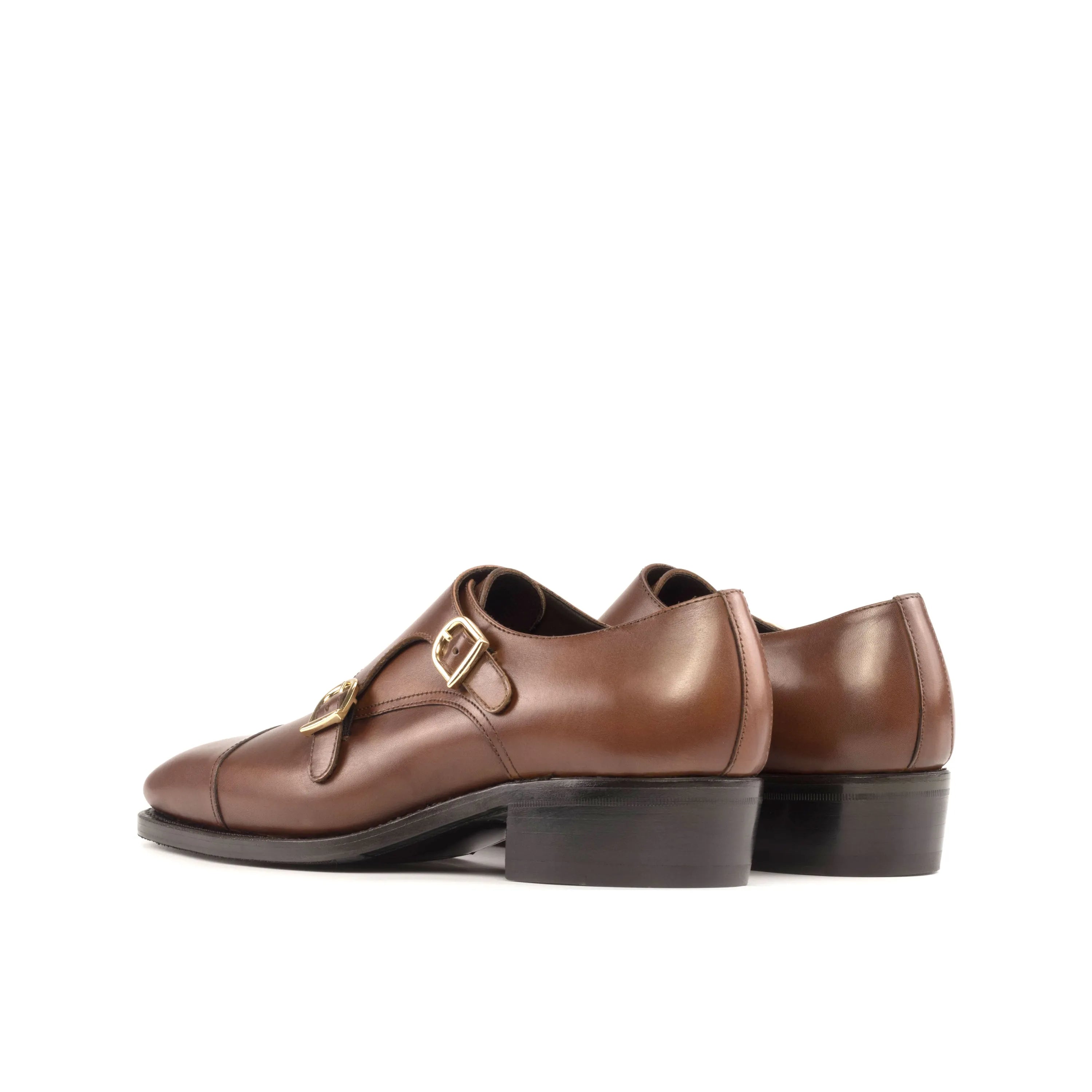 Haven Double Monk brown leather double monk strap shoes