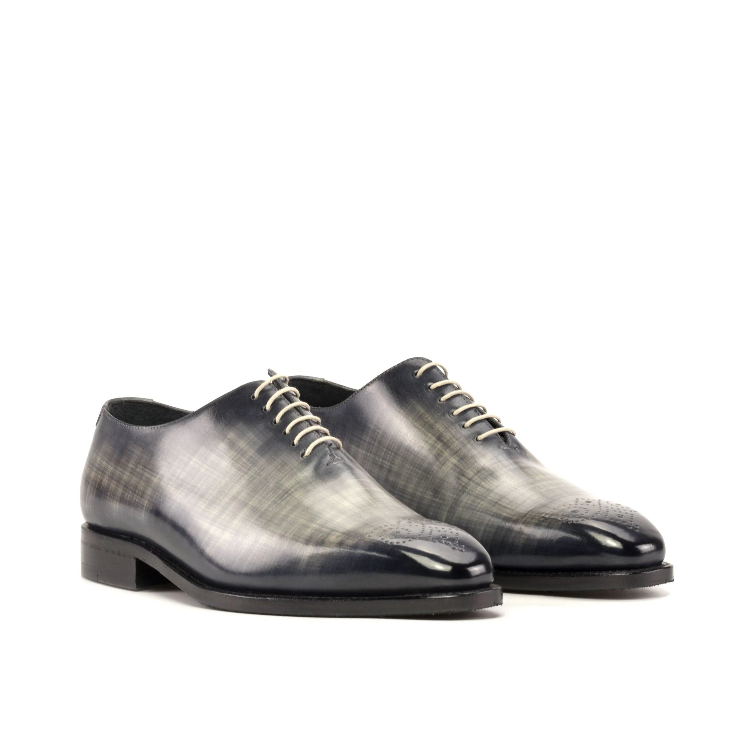 Gray Havier whole cut patina shoes II in leather