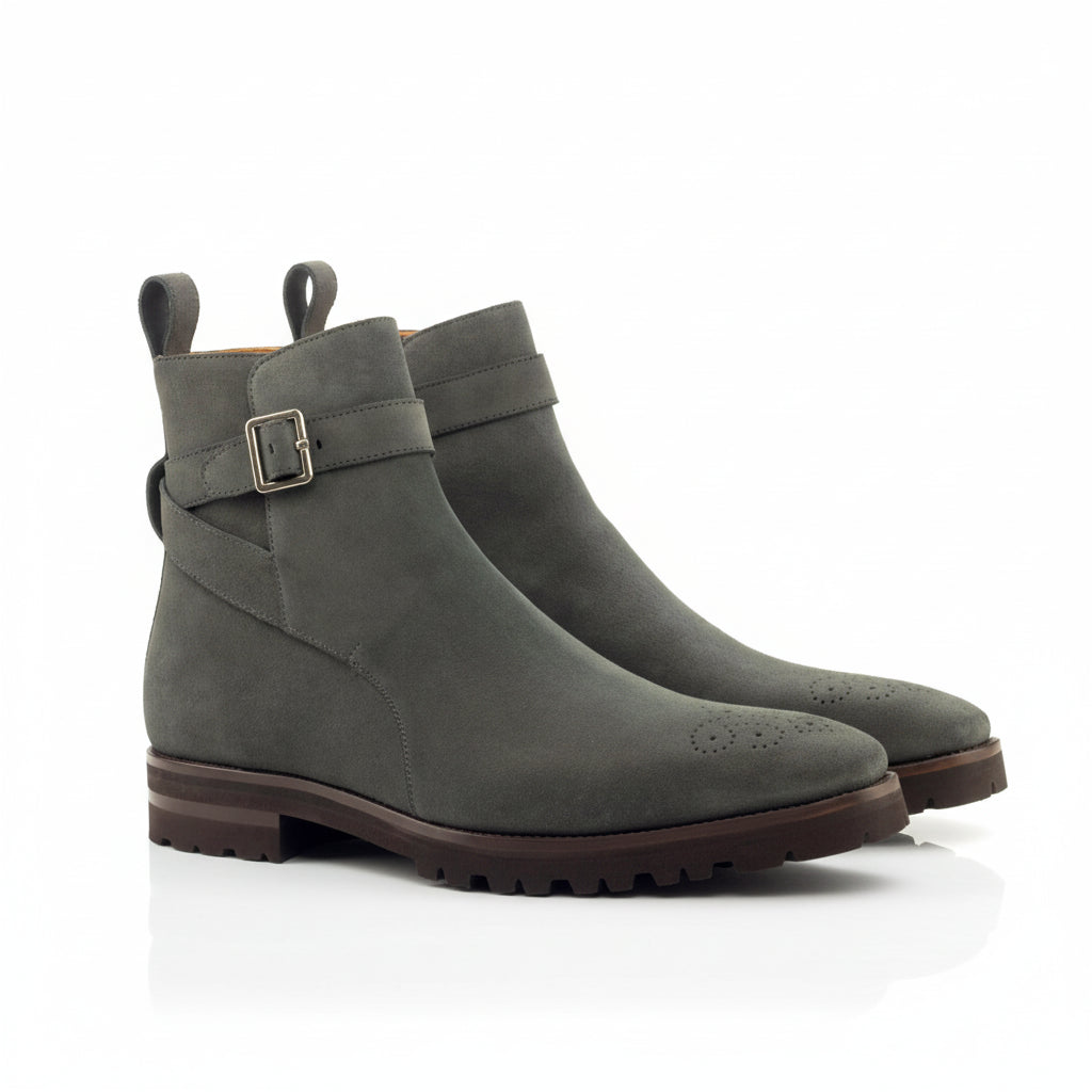 Gray Herodotus Jodhpur Boots, leather ankle style