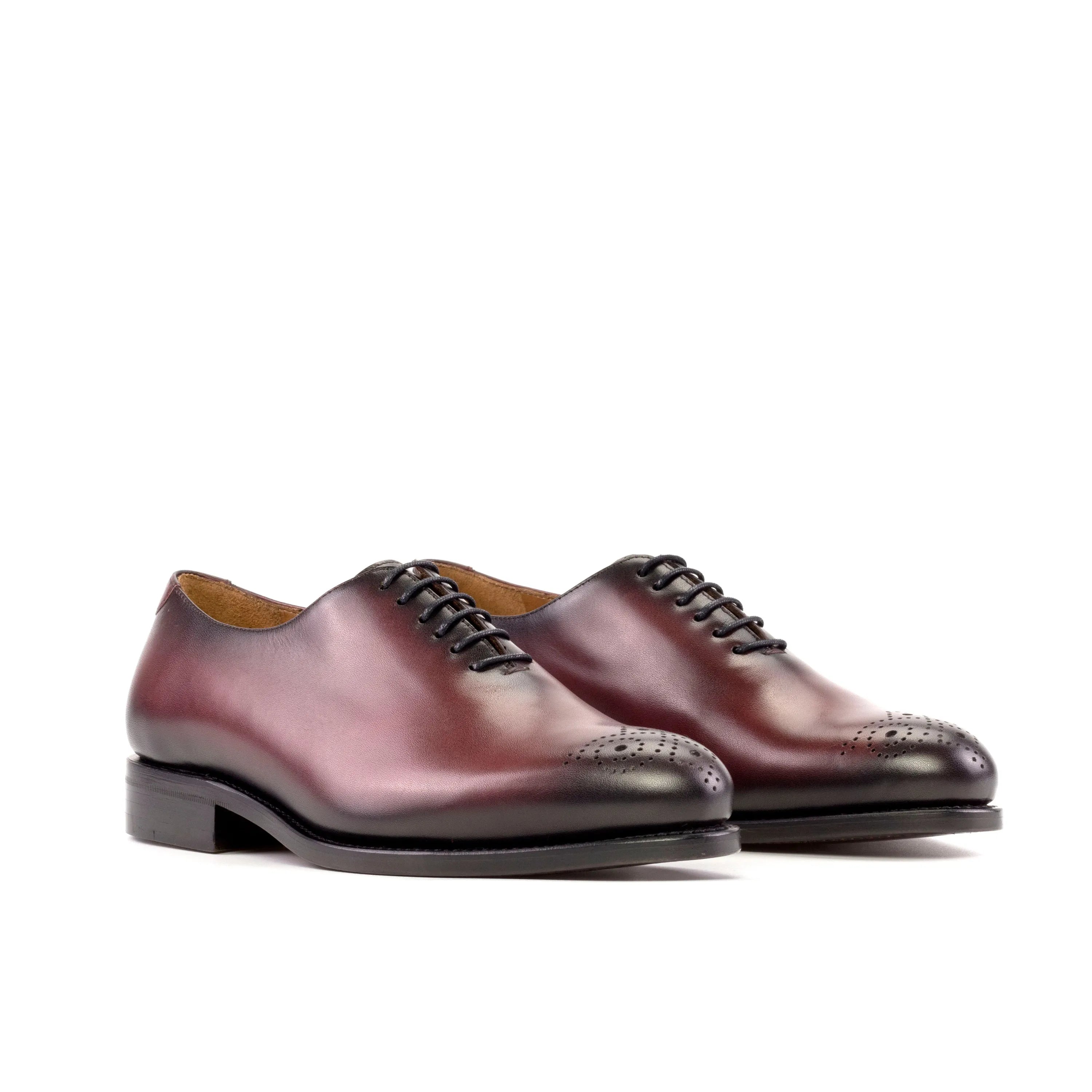 Pair of burgundy leather Himari wholecut shoes
