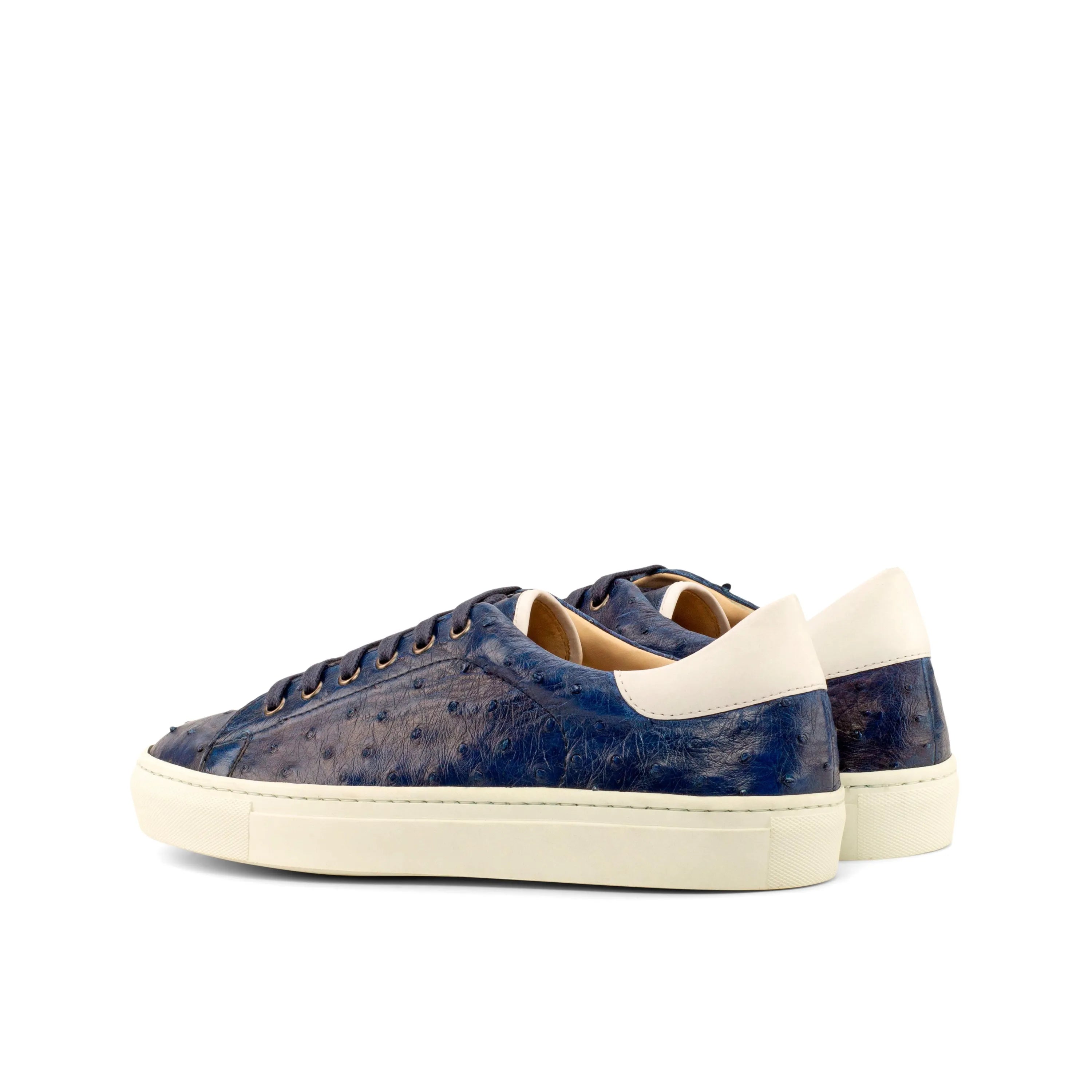 Blue Honovi Trainer Ostrich cupsole sneaker in ostrich leather
