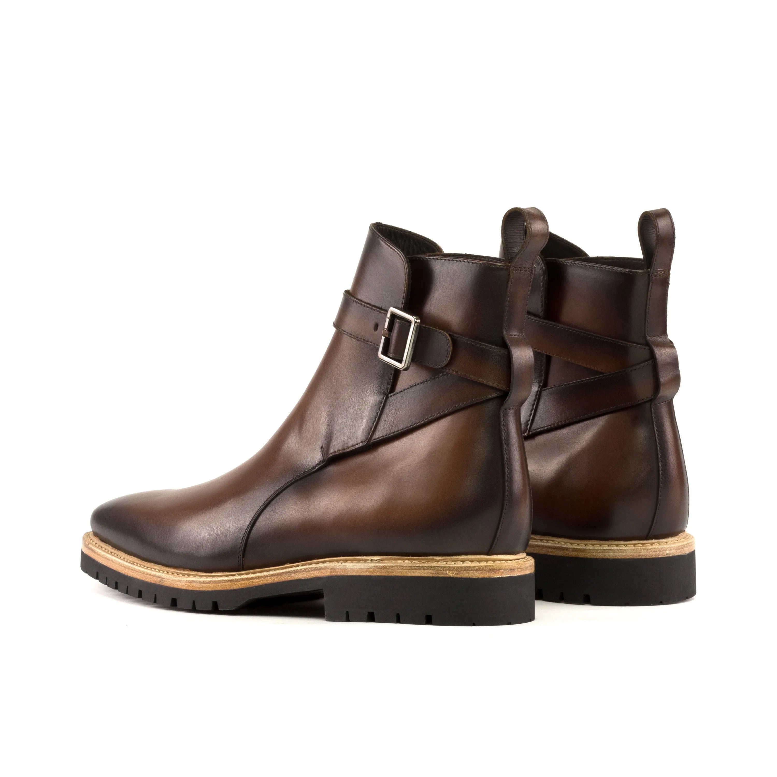 Ignasio Jodhpur boots: brown leather ankle boots with buckle