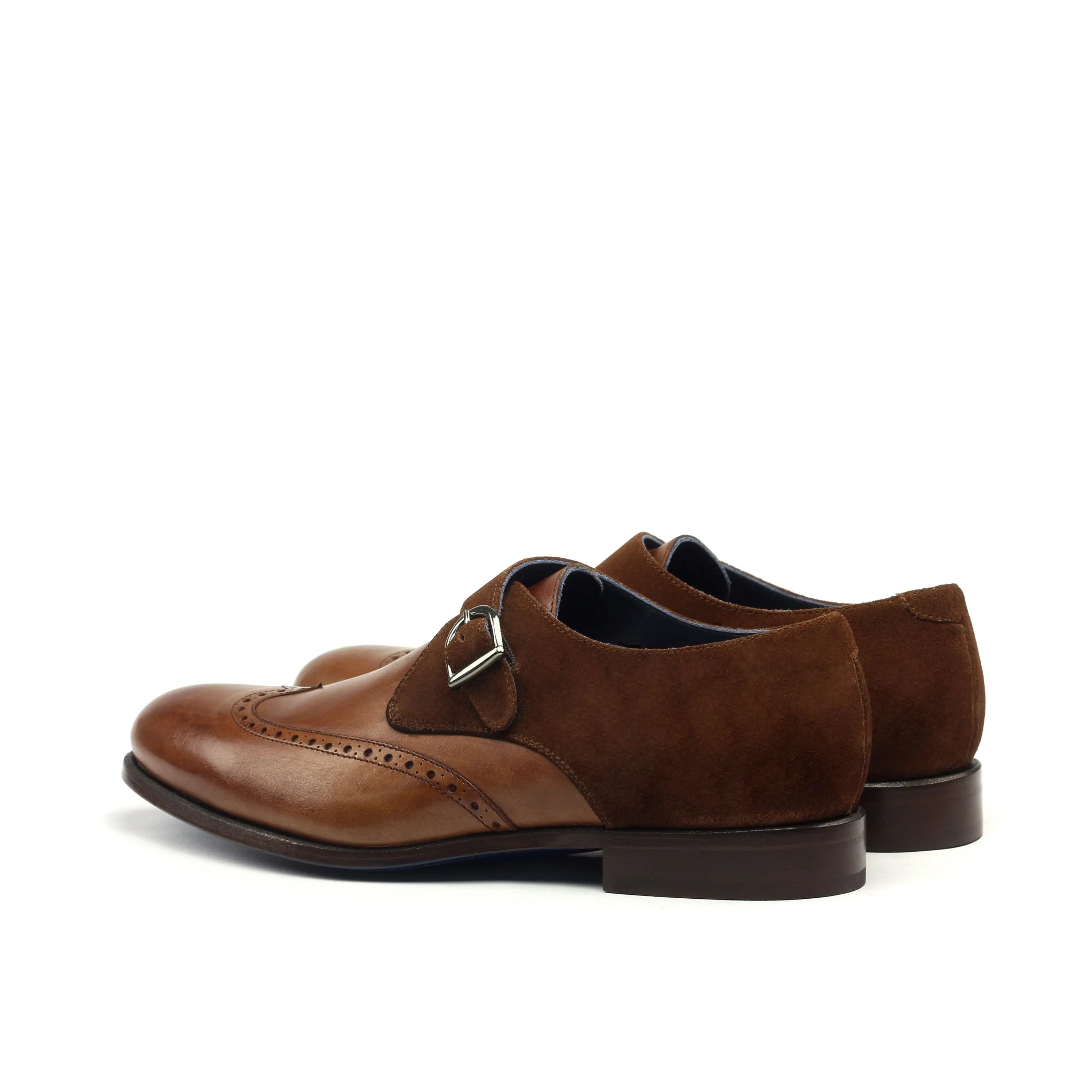 Jabrann Single Monk med brown suede leather monk strap shoes