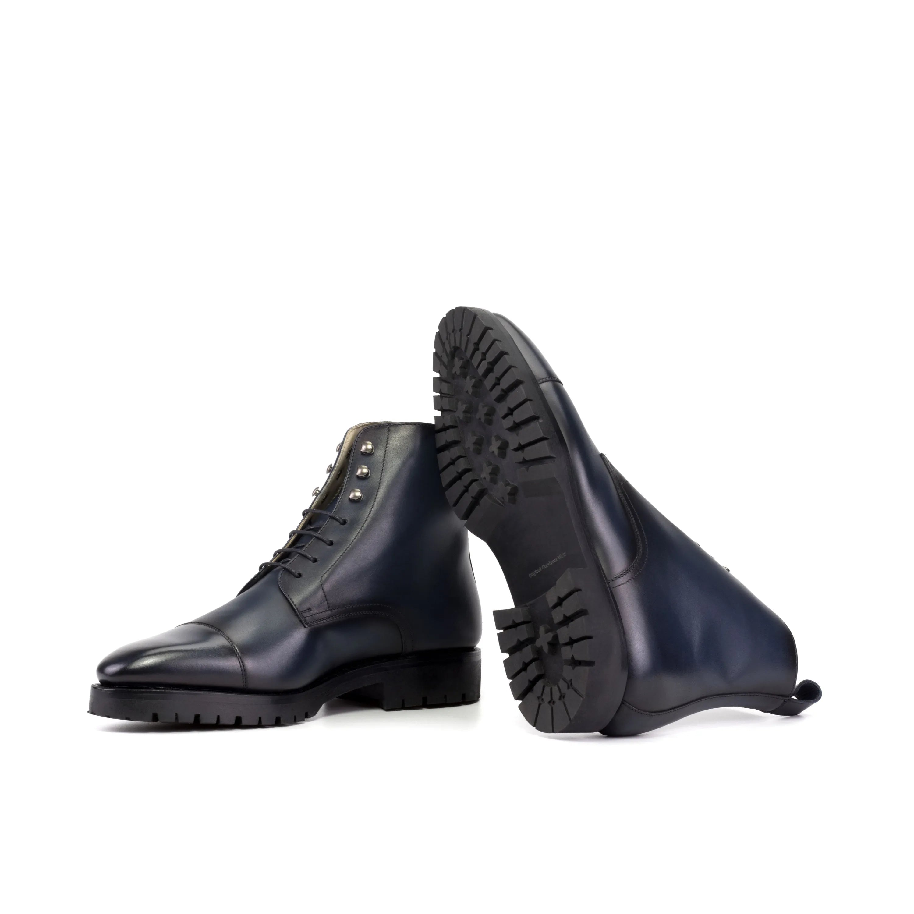 Jag59 jumper boots in blue leather lace-up design