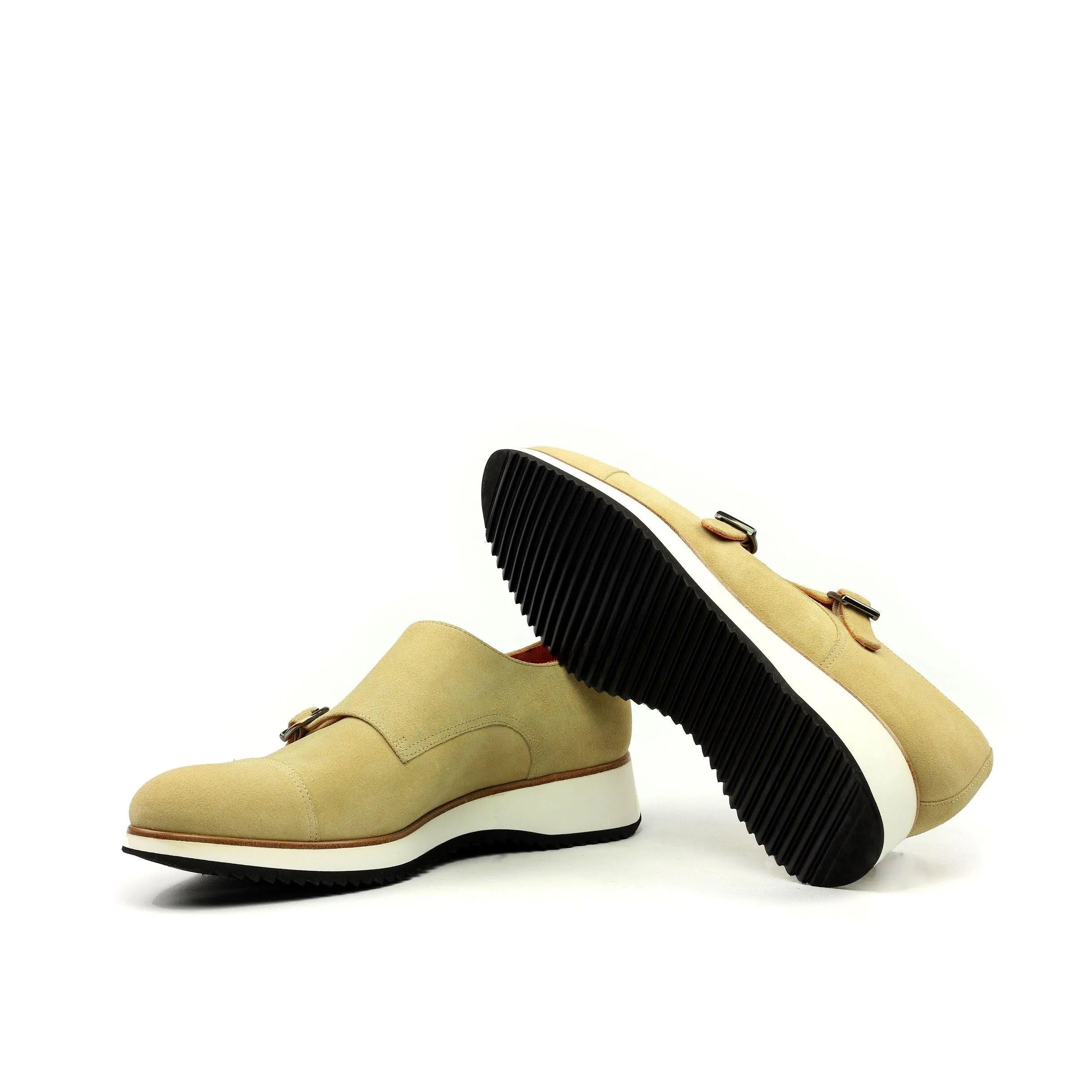 Johndow double monk beige double monk strap shoes