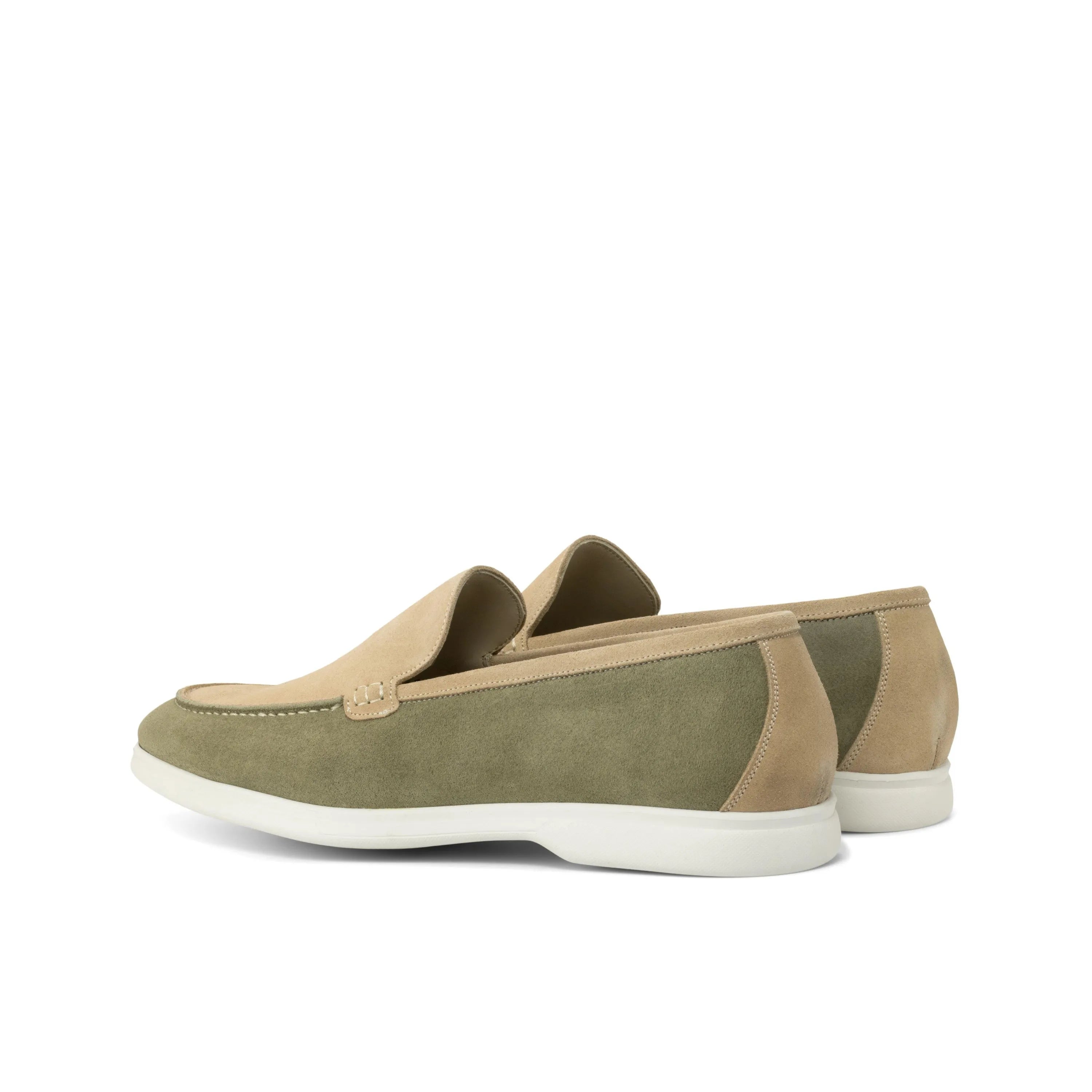 Two-tone leather Juan Moc Flex shoes back view