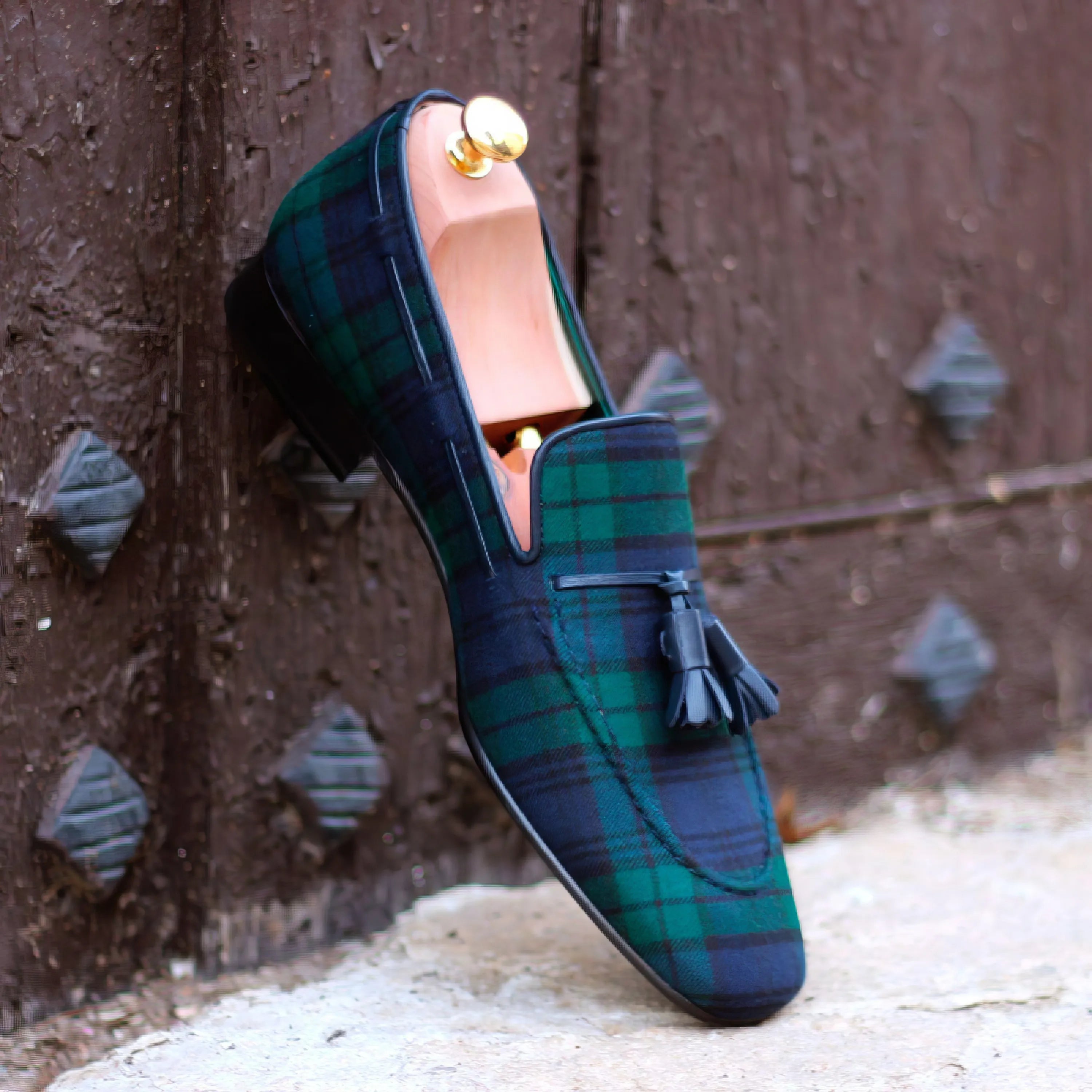 Jumirah Drake slip on II tartan plaid tassel loafer
