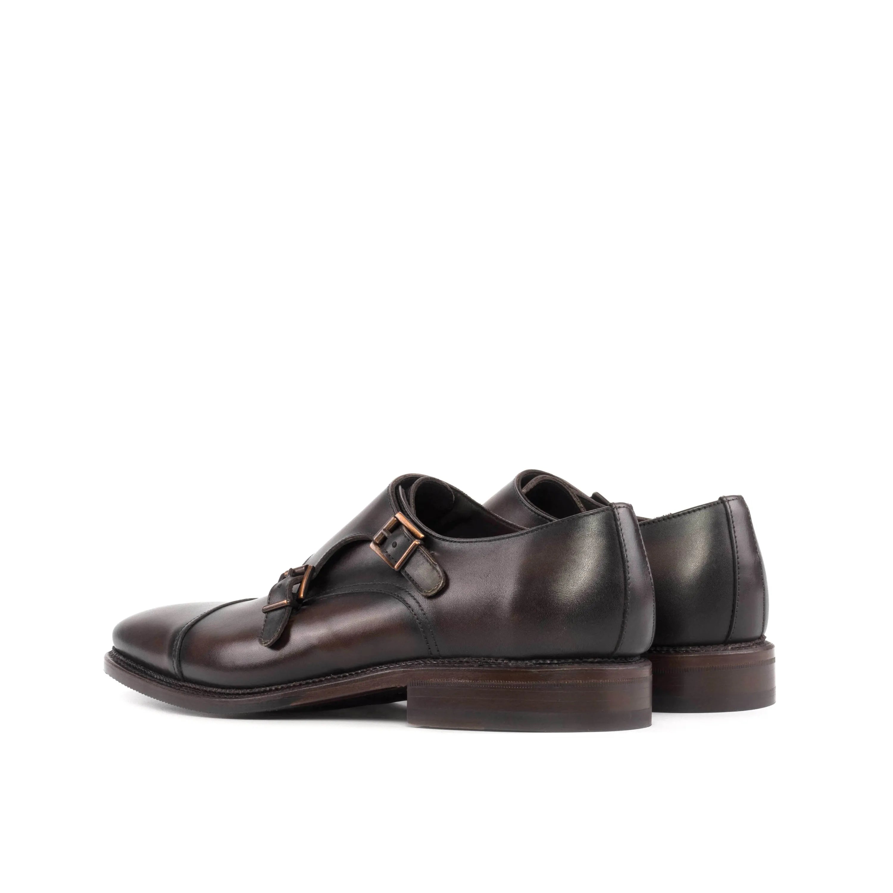 Jupiter Double Monk brown leather double monk strap shoes