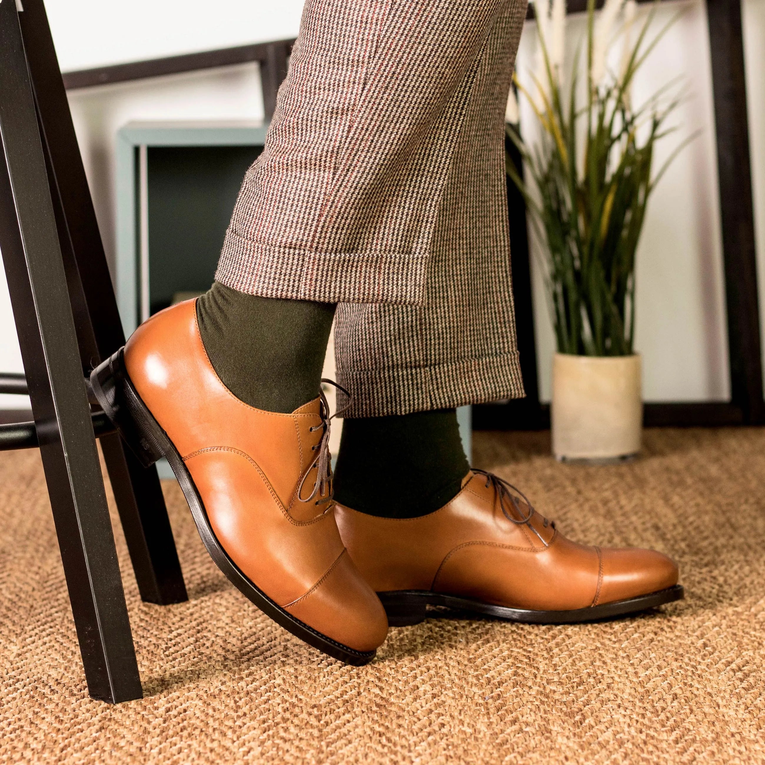 Tan Klavio Oxford shoes in fast lane brown leather