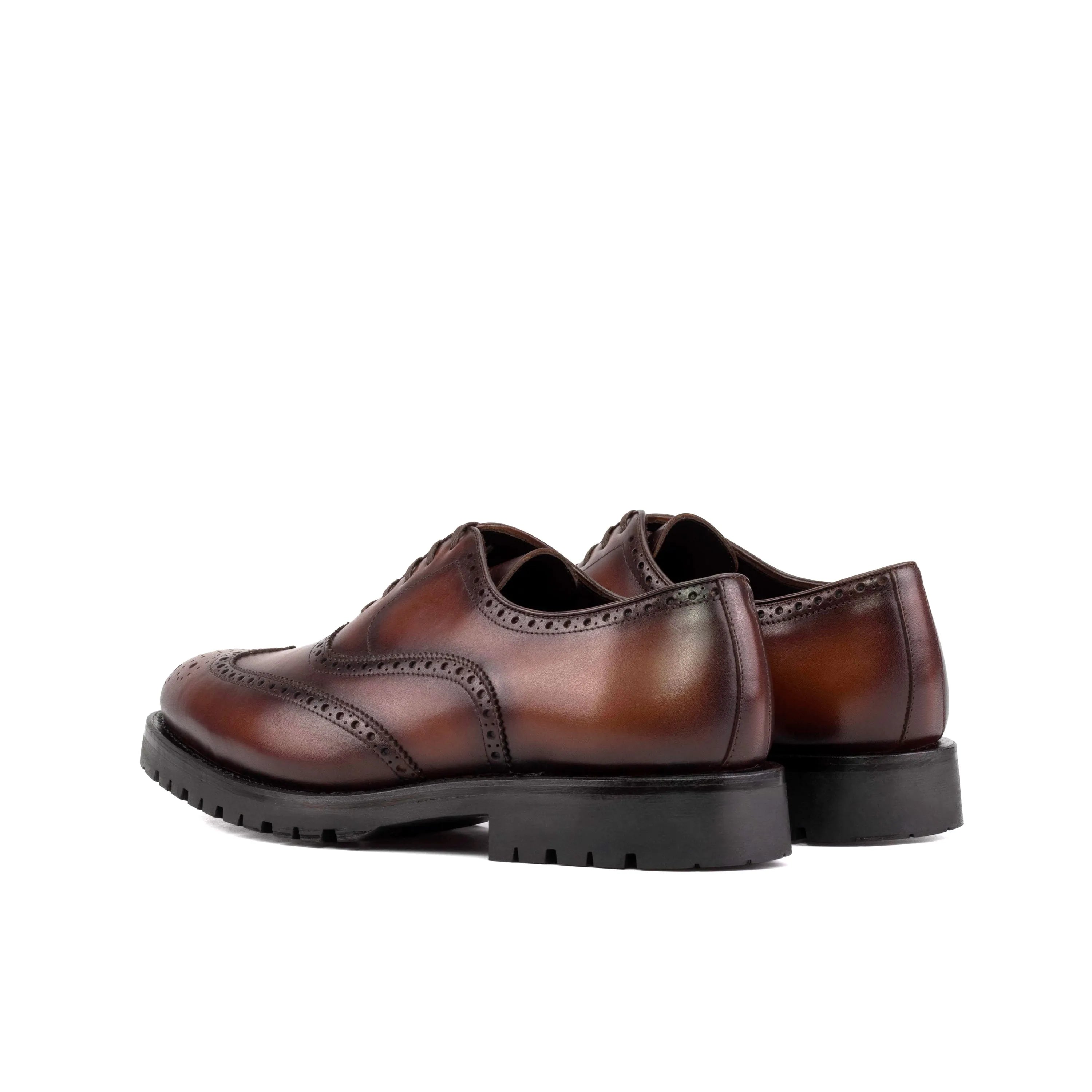 Leehom full brogue shoes in brown leather, fast lane dress shoes