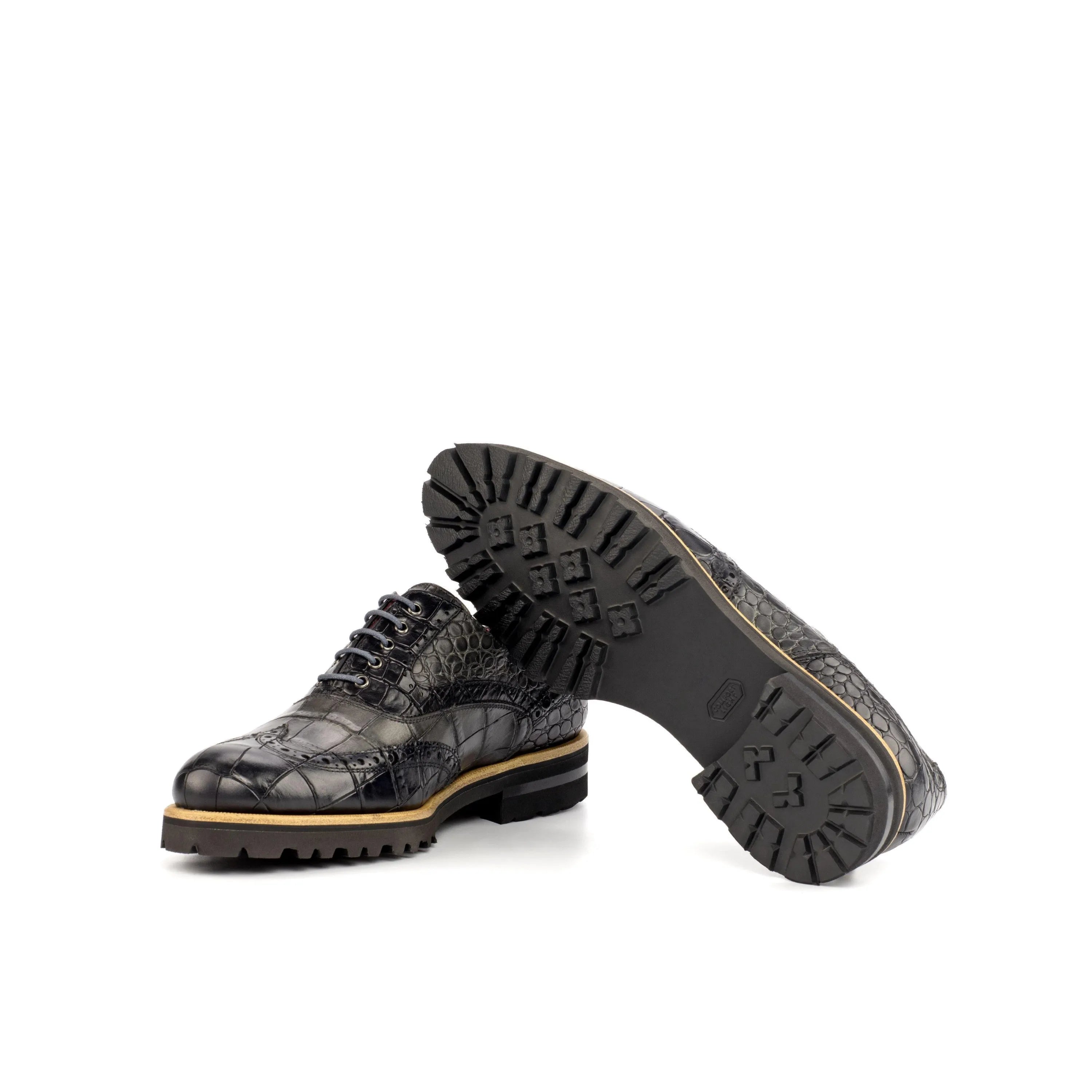Leima Ladies Full Brogue II in croco embossed calf leather