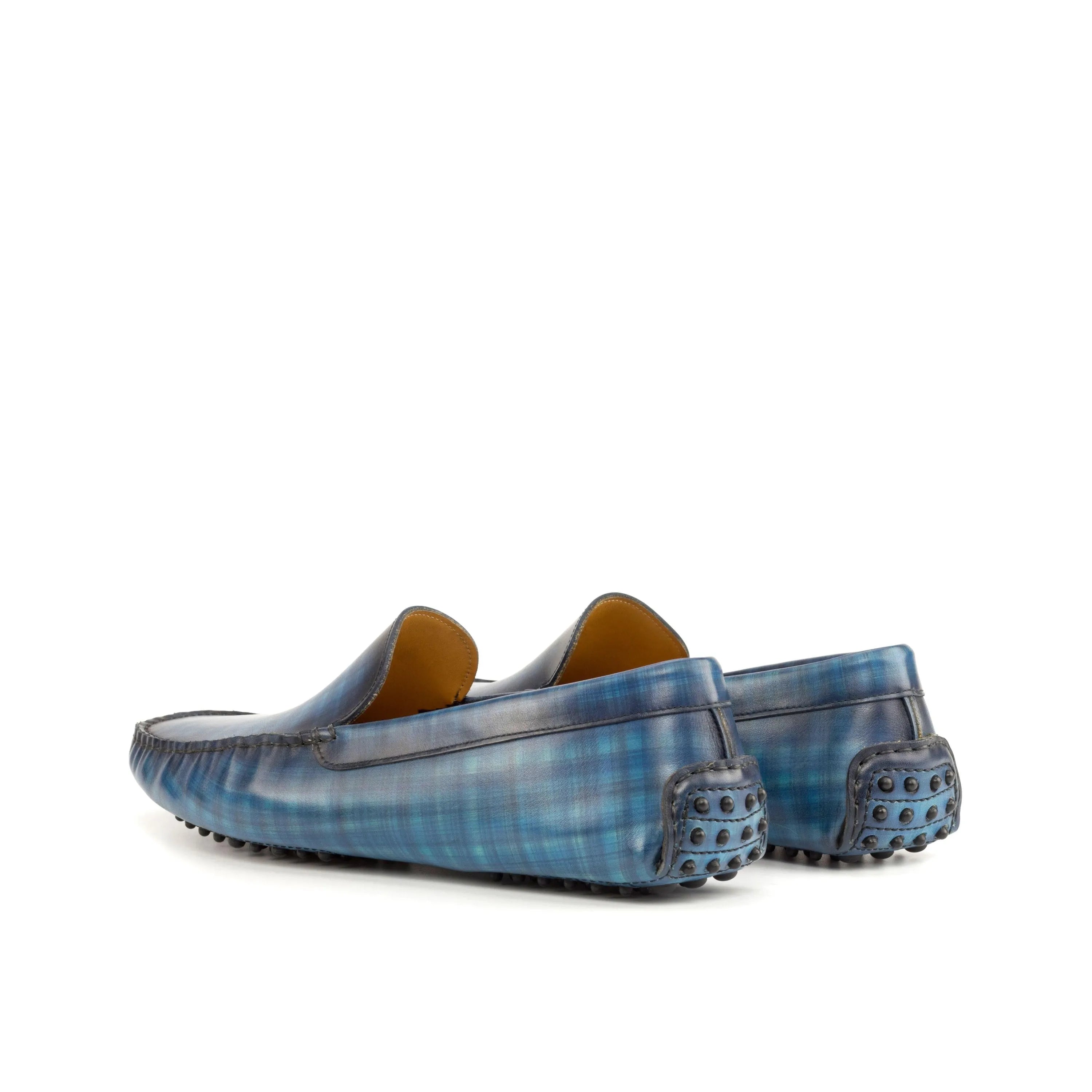 Blue Leonardo Patina Driver II leather driving shoes