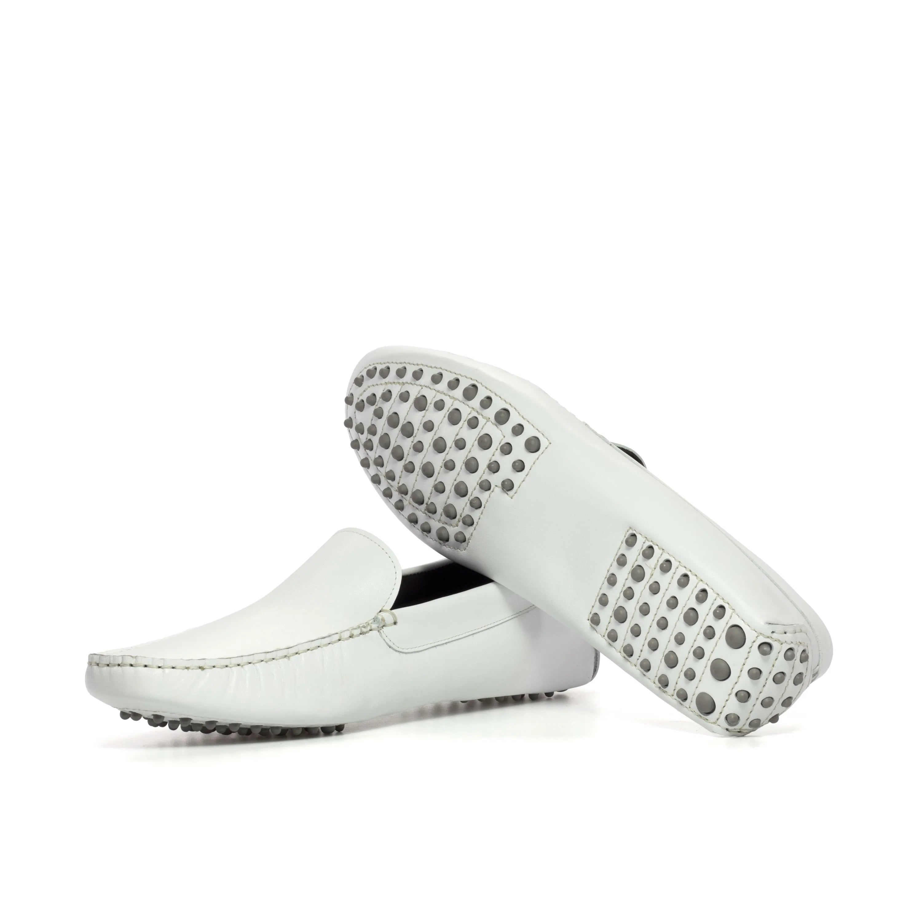 White Lincoln RD driver cart shoes back view in leather