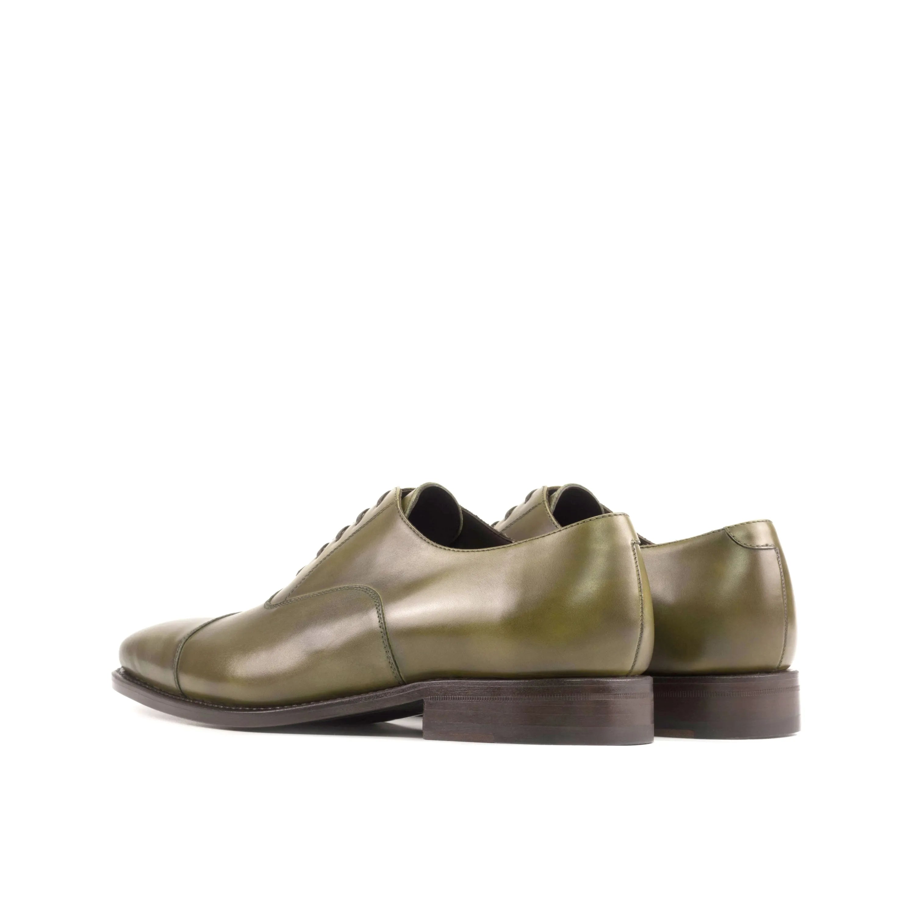 Malkom Oxford shoes in olive green leather, fast lane style