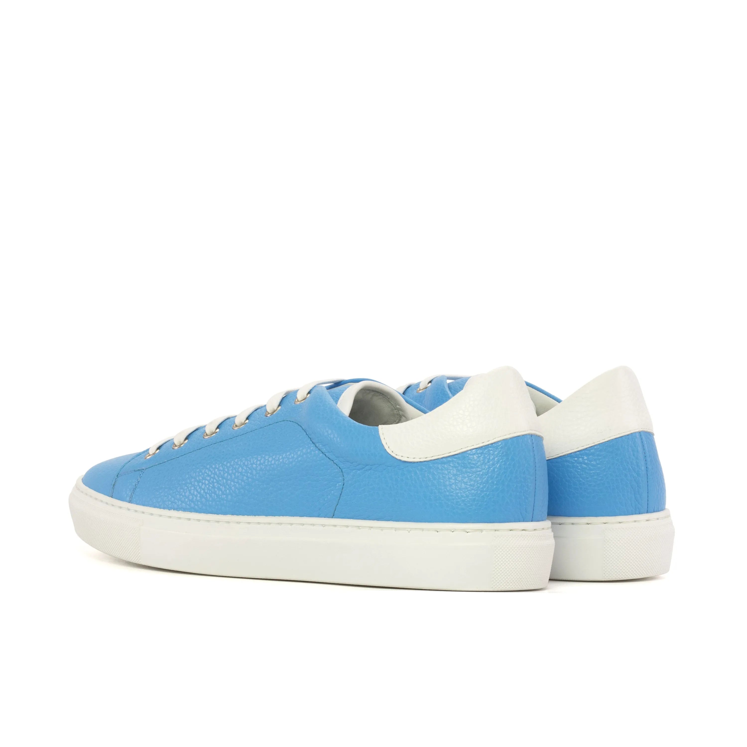 Light blue Malta Trainer Sneaker II grain Italian leather cupsole trainer