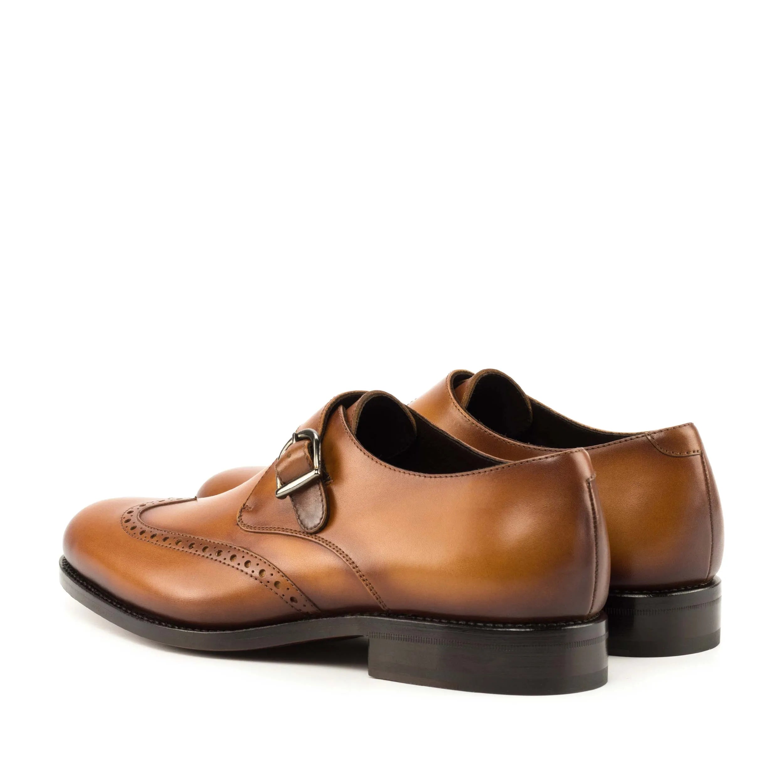 Manio Single Monk brown leather monk strap shoes