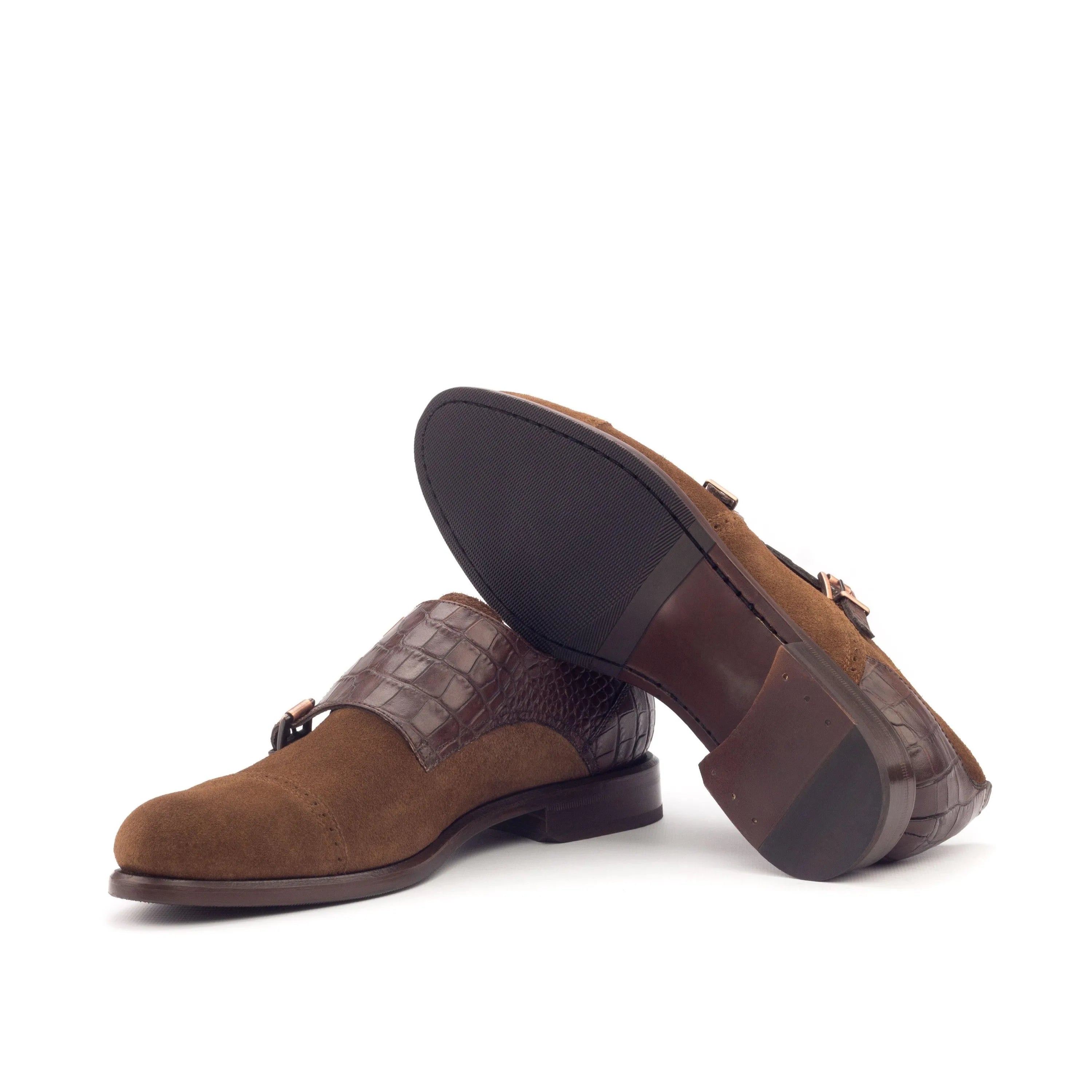 Mary Woman Double Monk II brown leather woman double monk shoes
