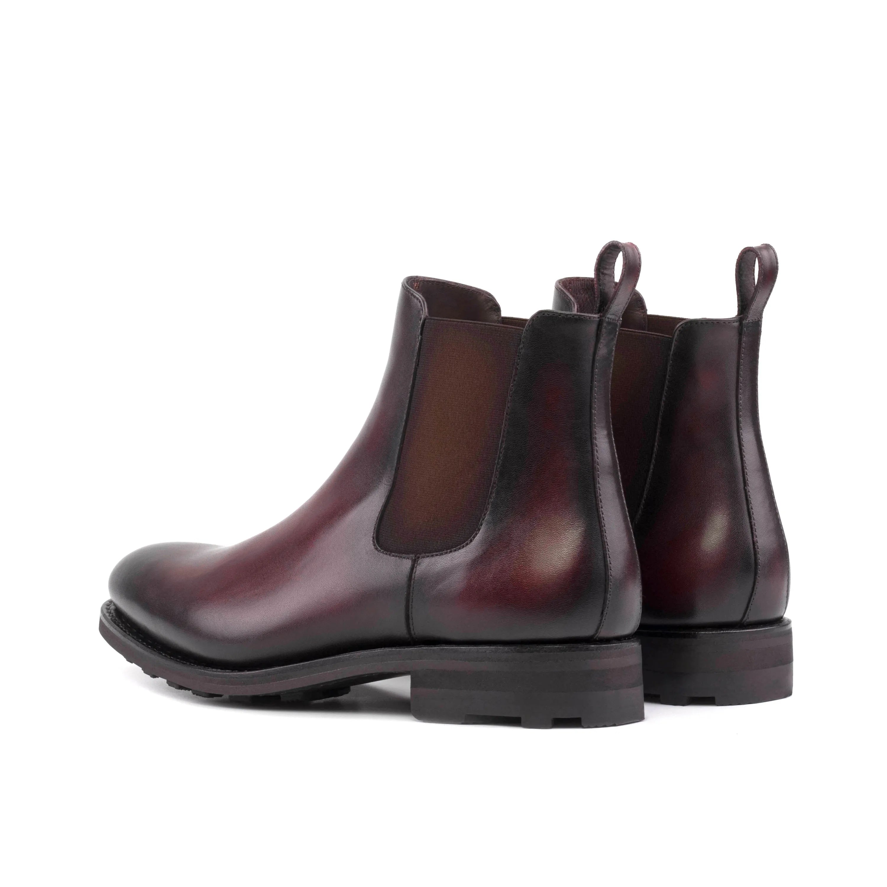 Matterhorn Chelsea Boots in burgundy leather, back view