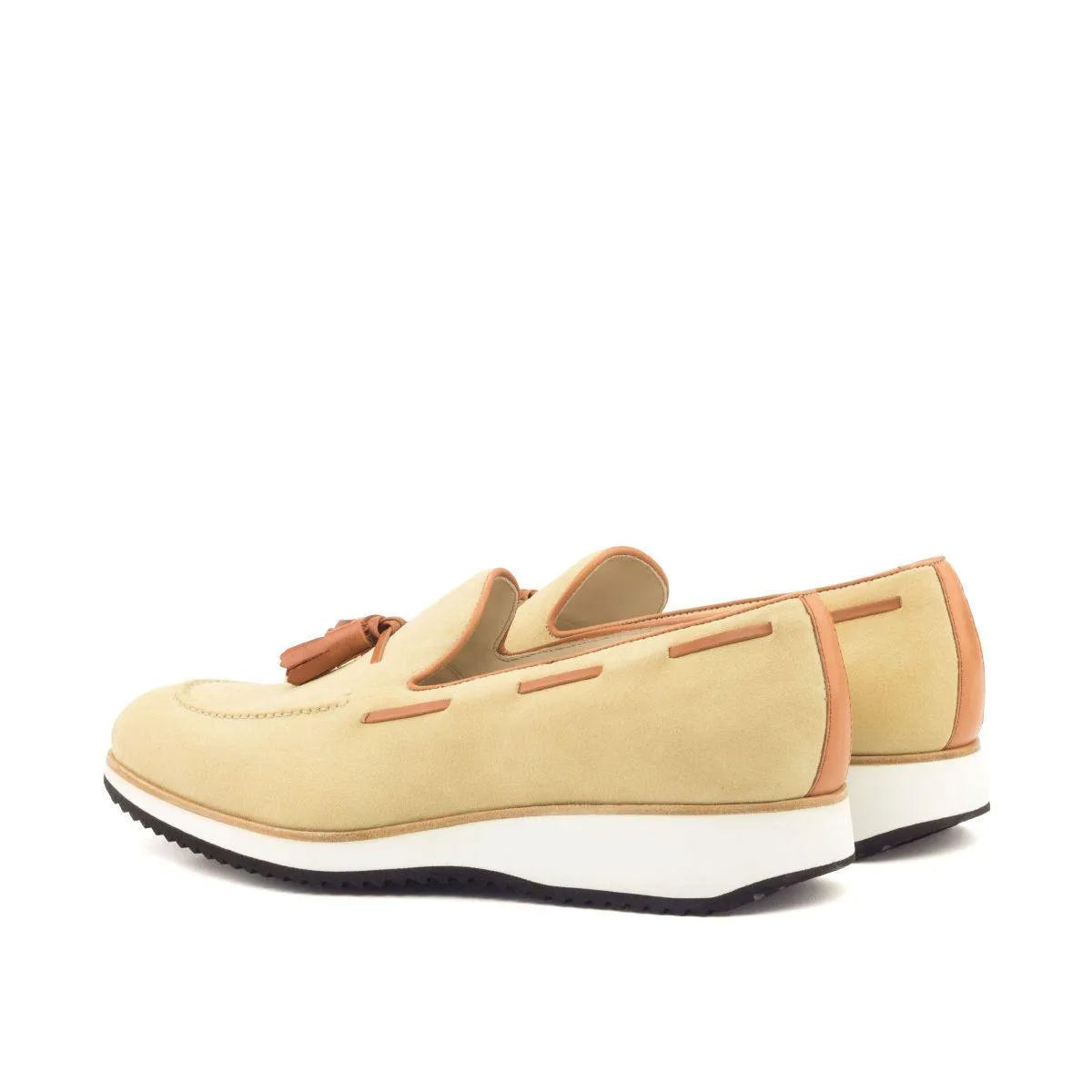 Mena loafers II tan leather tassel loafers back view
