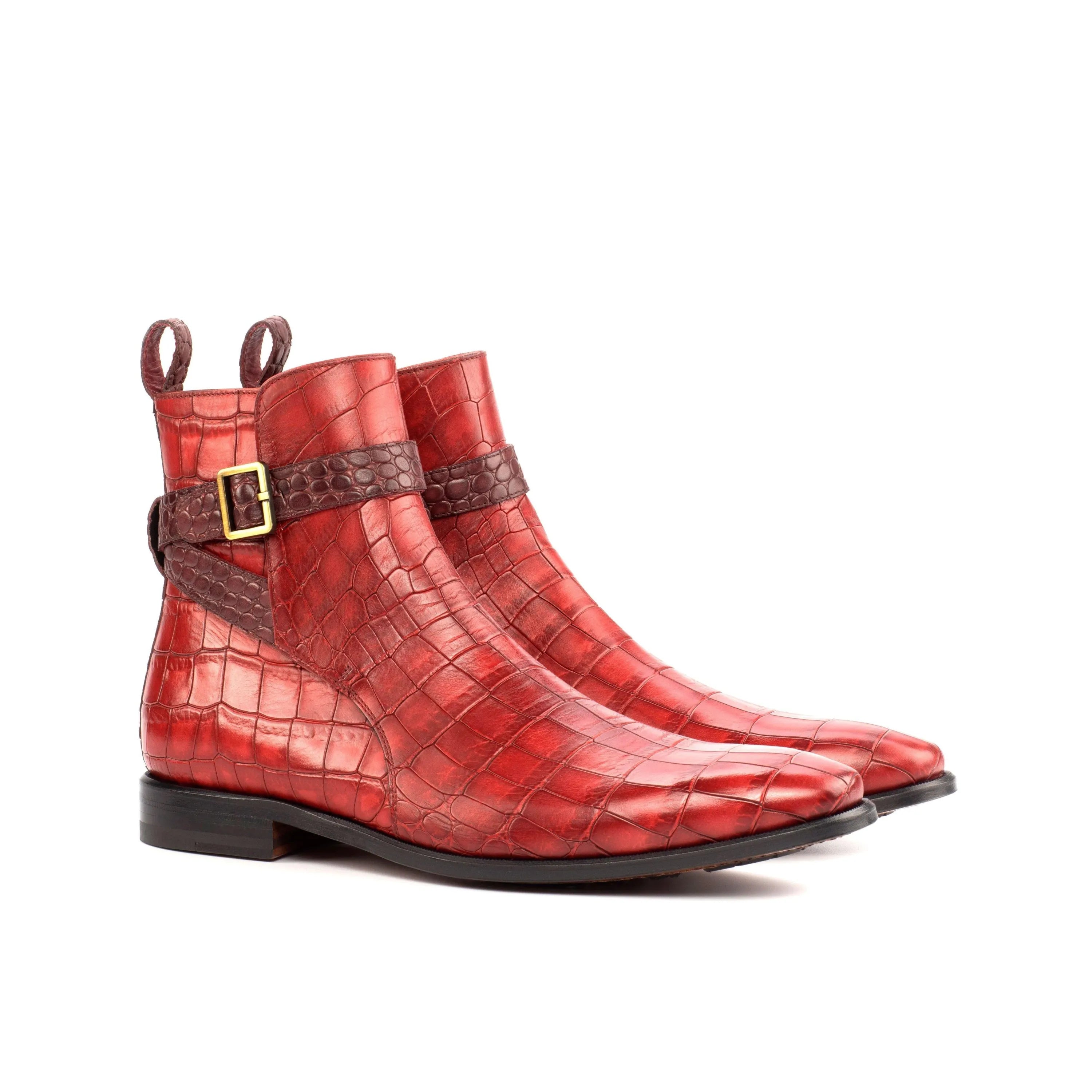 Red Monday Croc Jodhpur croc-patterned ankle boots