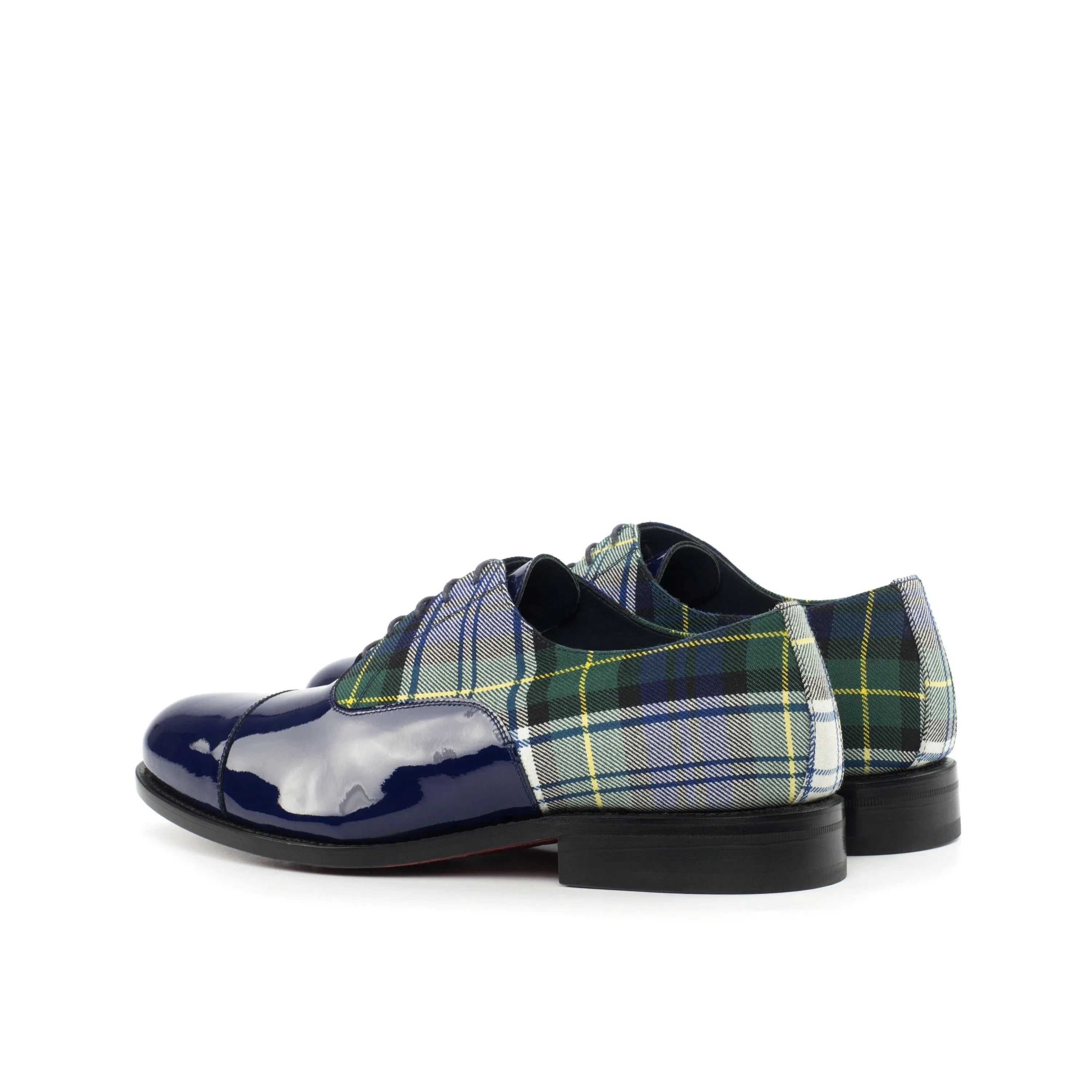 Monty Oxford shoes in blue and plaid design
