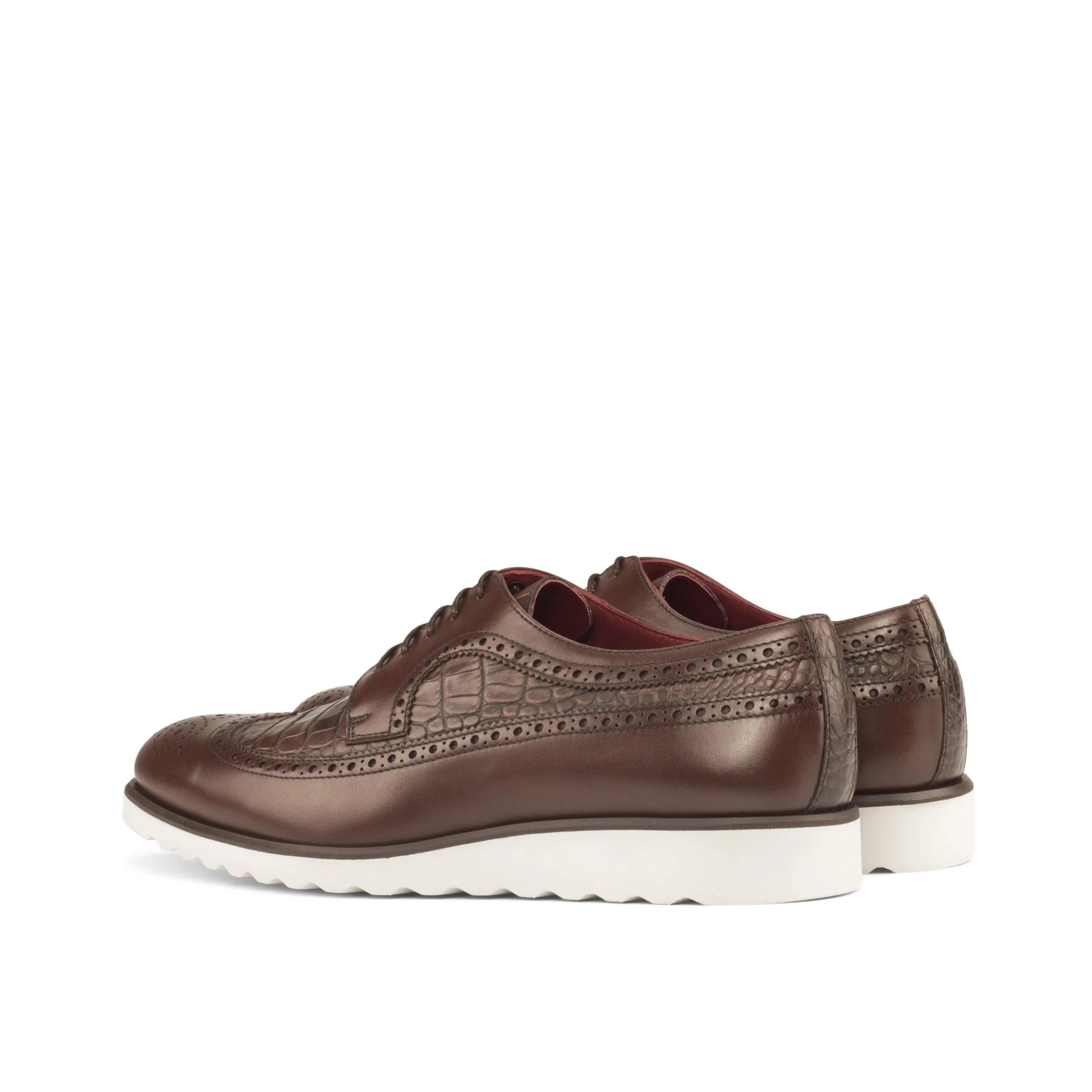 Nevada longwing blucher brown leather wingtip shoes