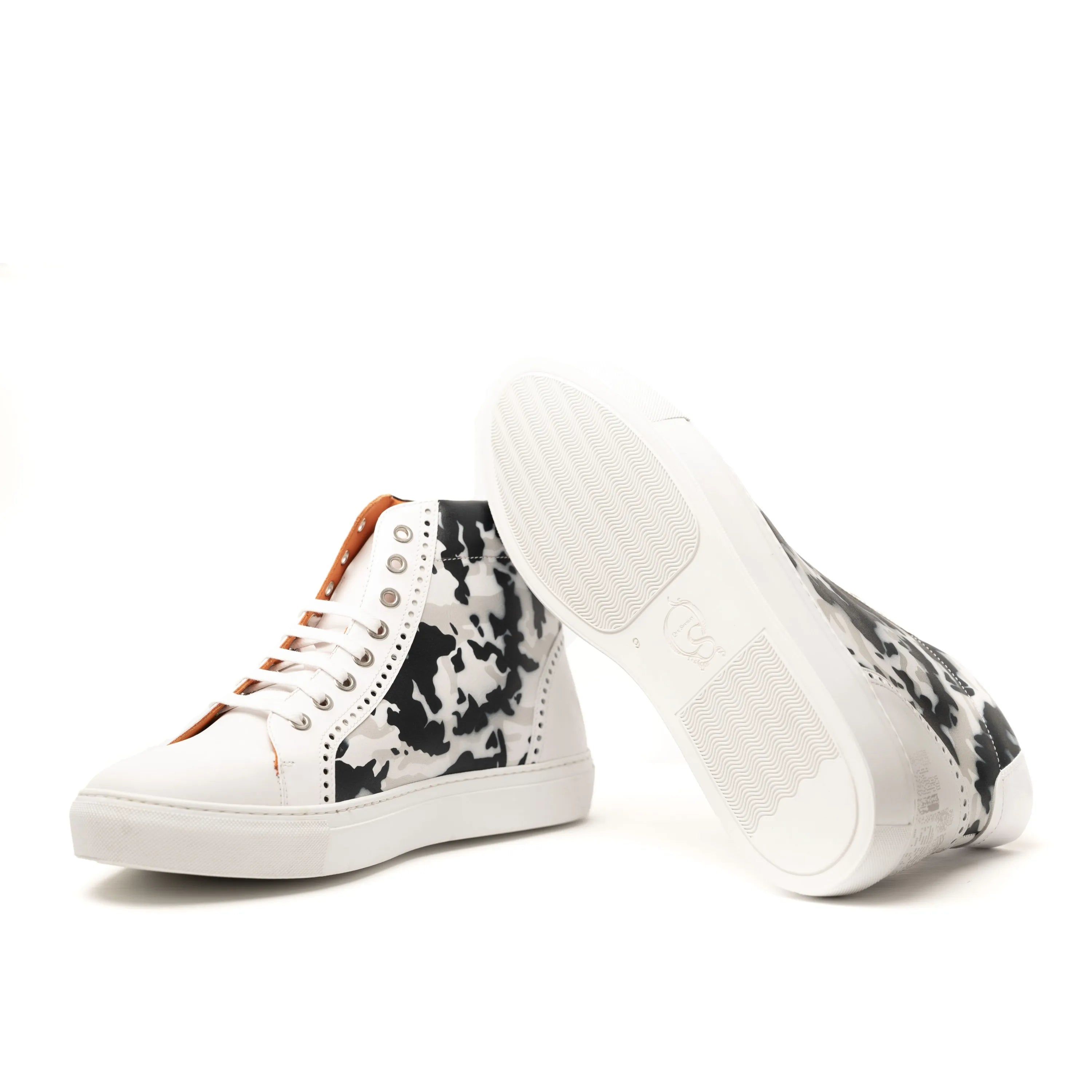 NYC High Kicks chunky trainer sneaker in high-top cow print