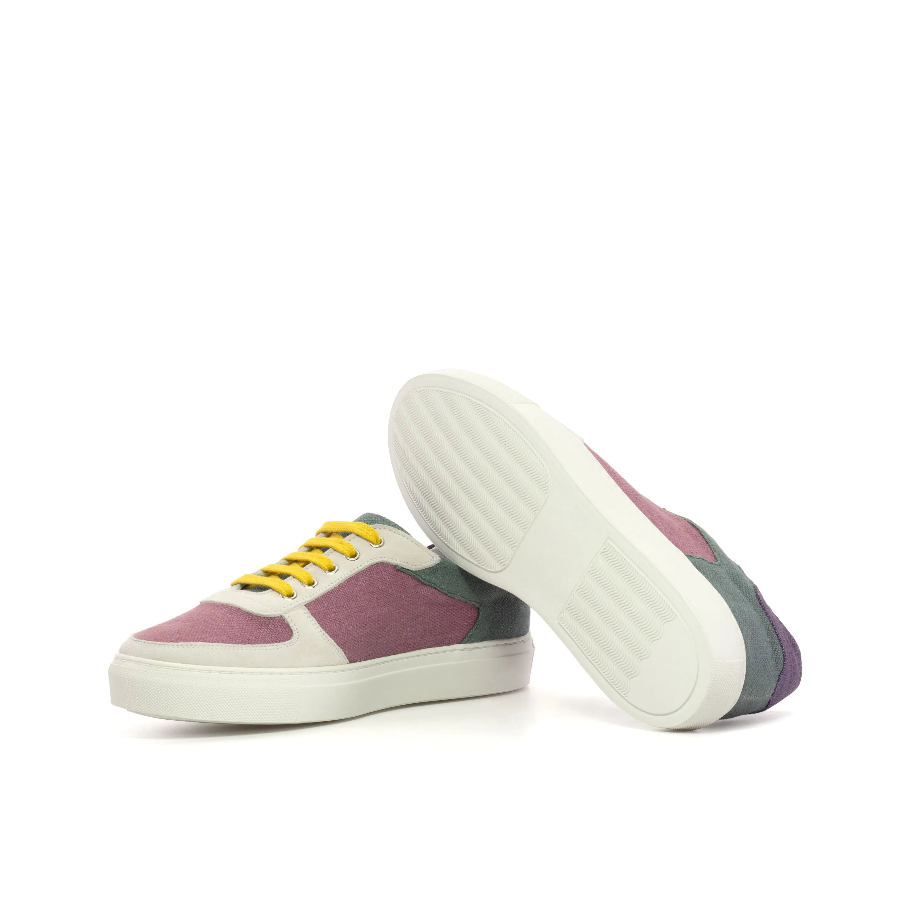 Ora Low two-toned casual sneakers for men with hand-painted patina