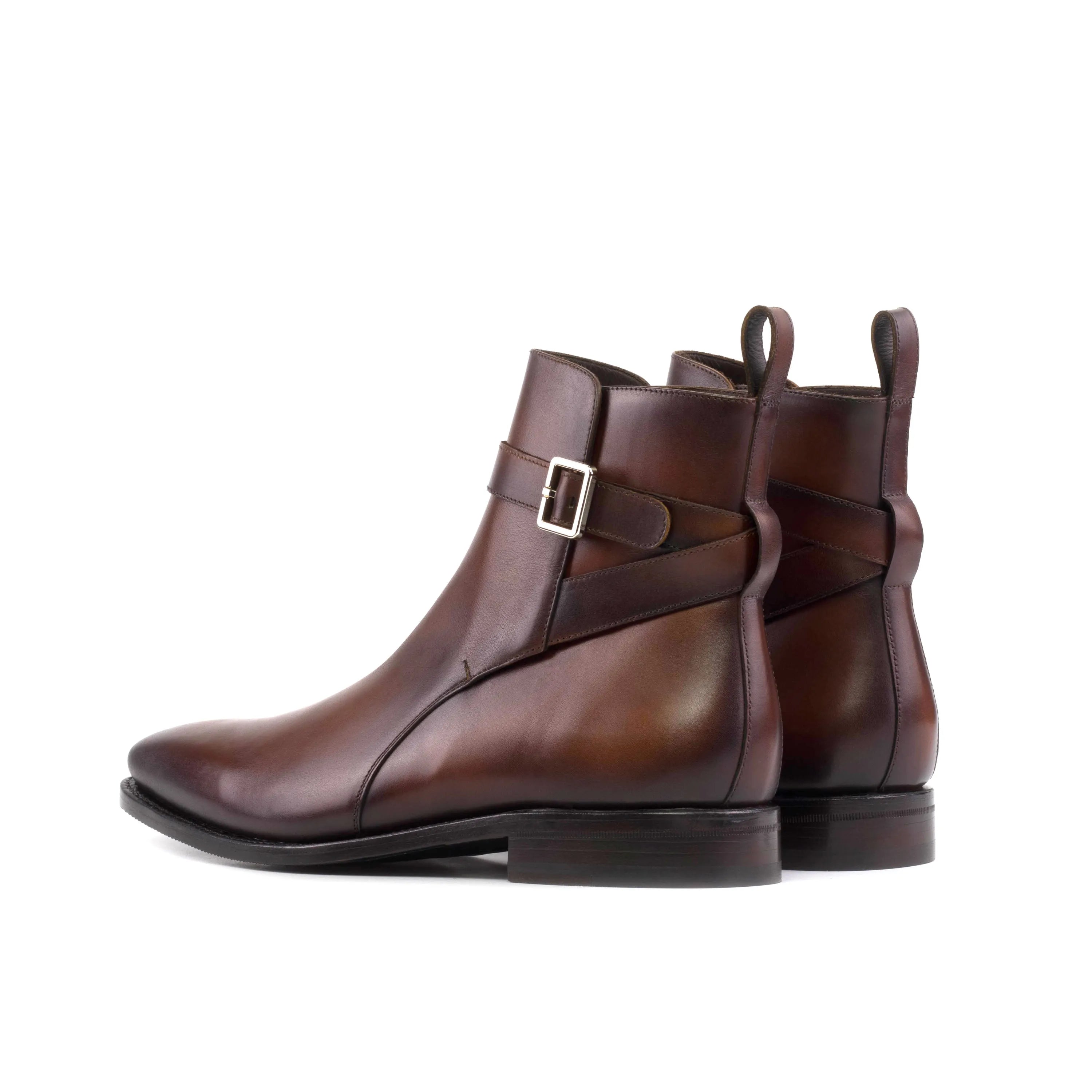Brown leather Palace Jodhpur Boots with ankle buckle