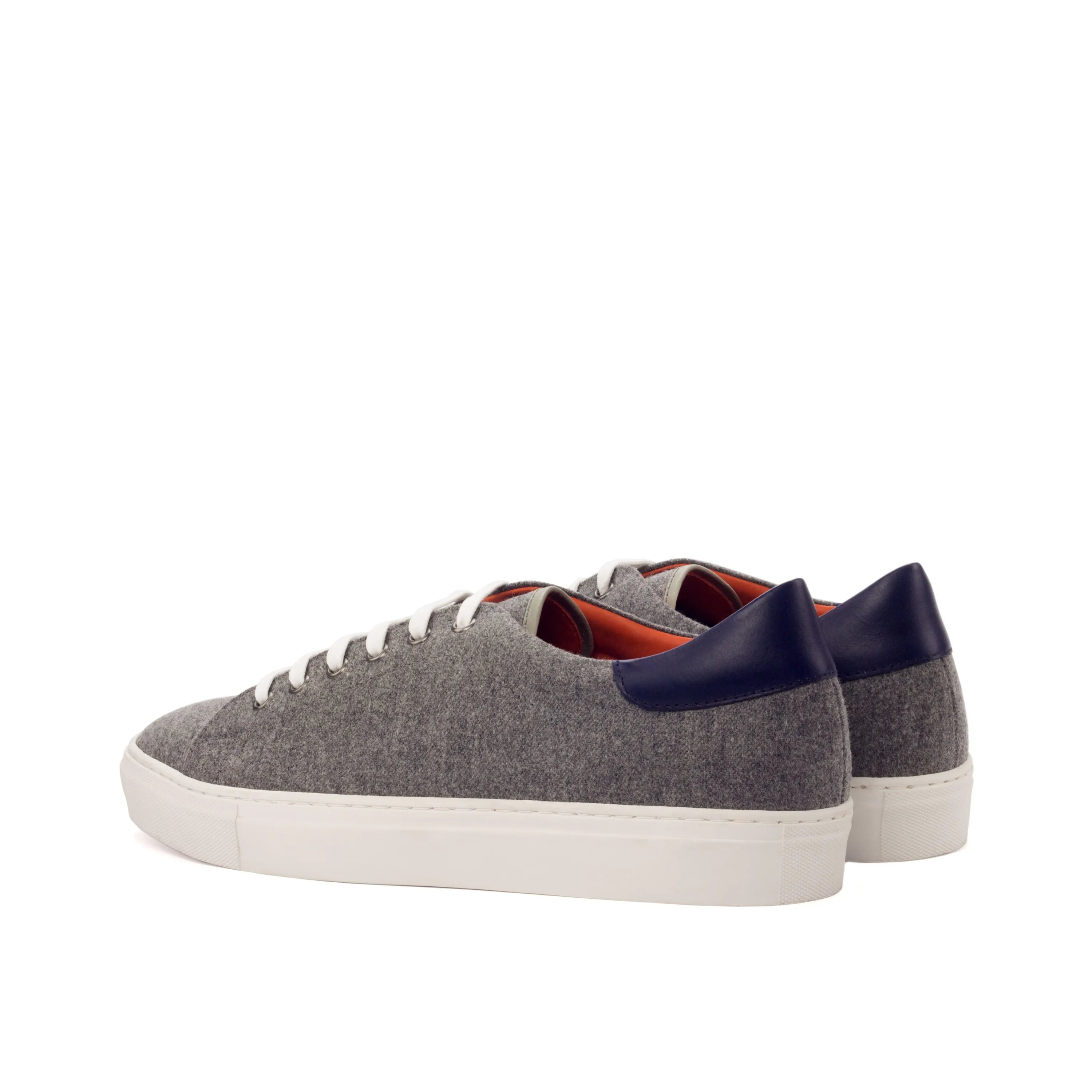 Gray Paldo trainer sneakers, low-top cupsole trainer back view