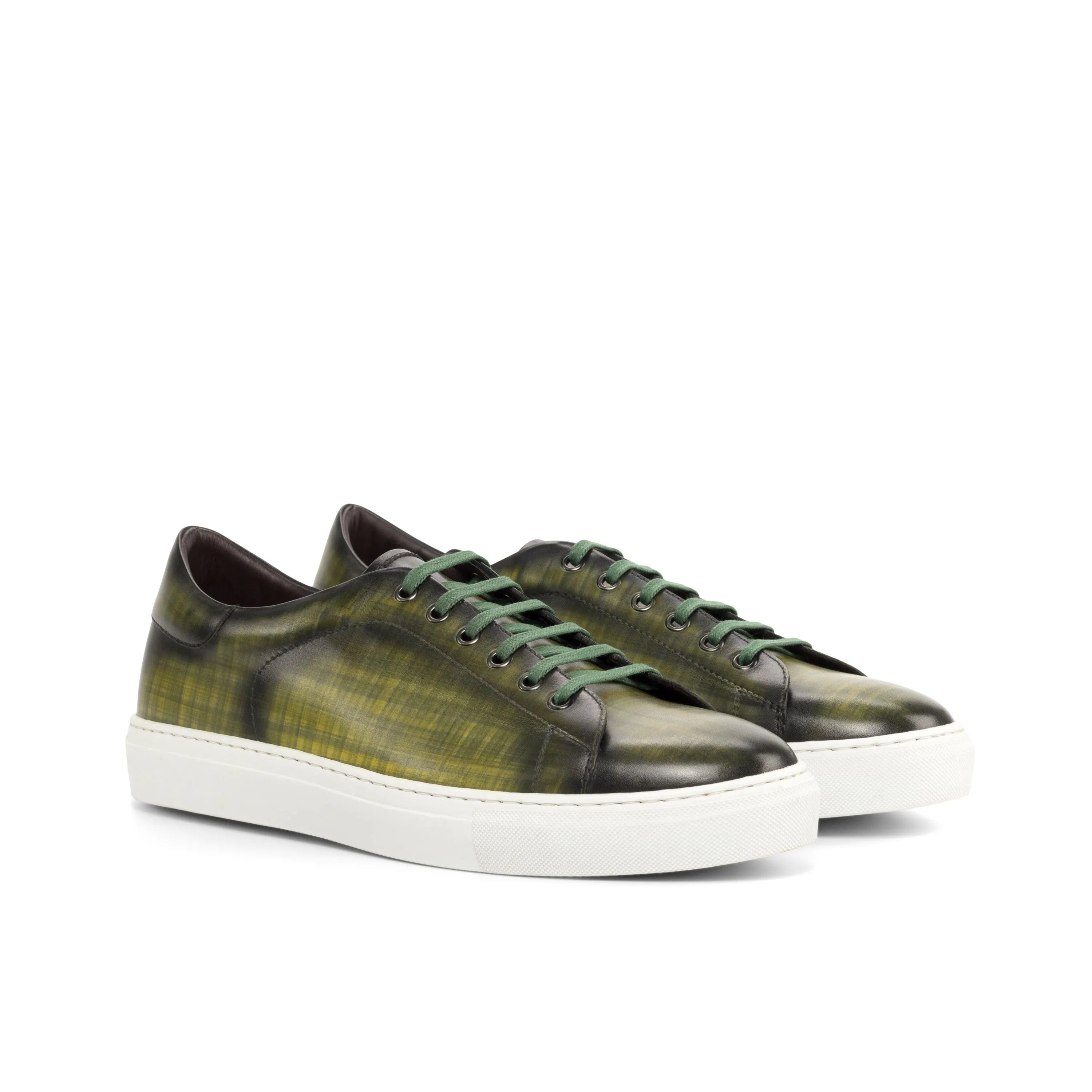 Green Pauli Trainer Patina cupsole trainer sneakers in leather