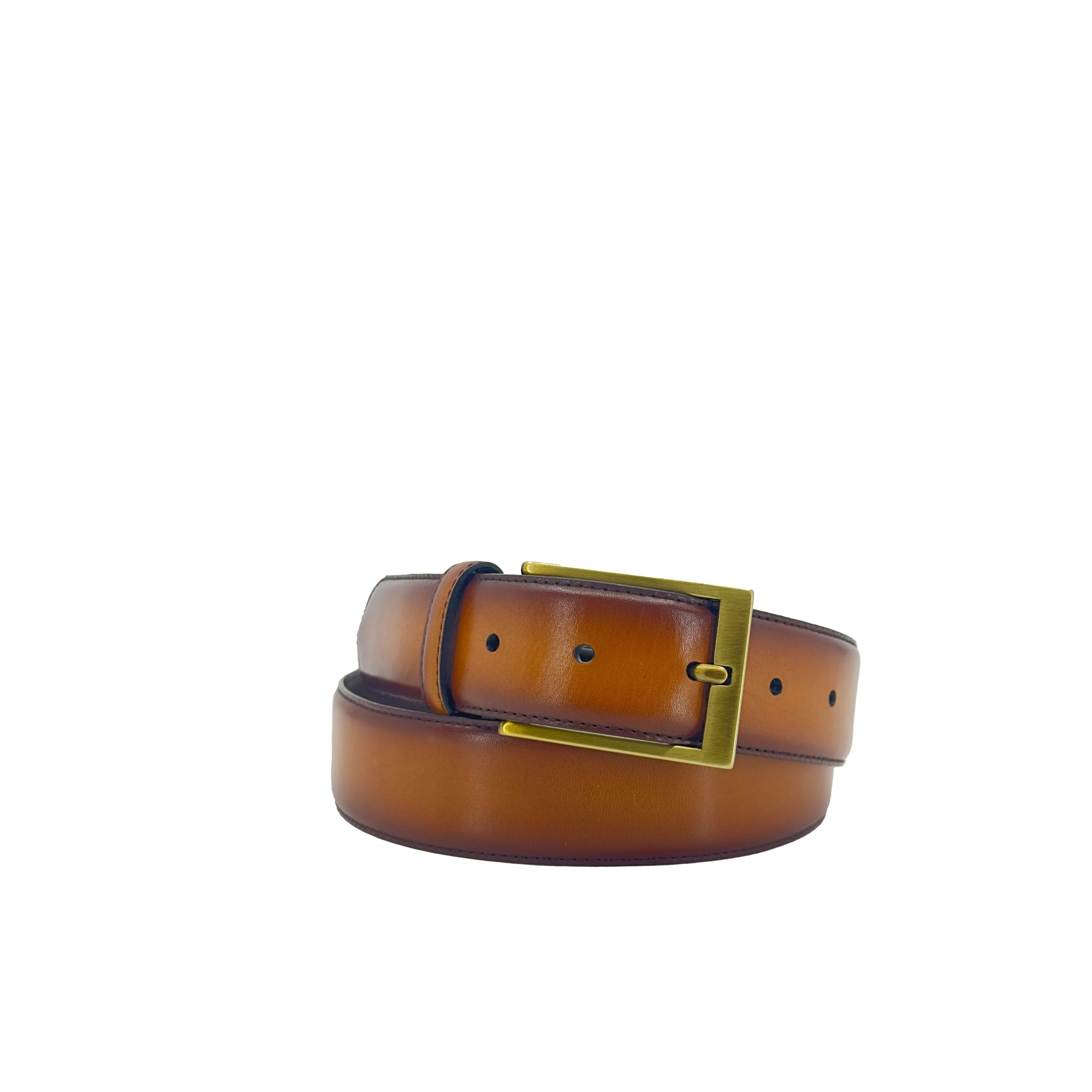 Pawl Hamptons Belt II brown leather with gold buckle