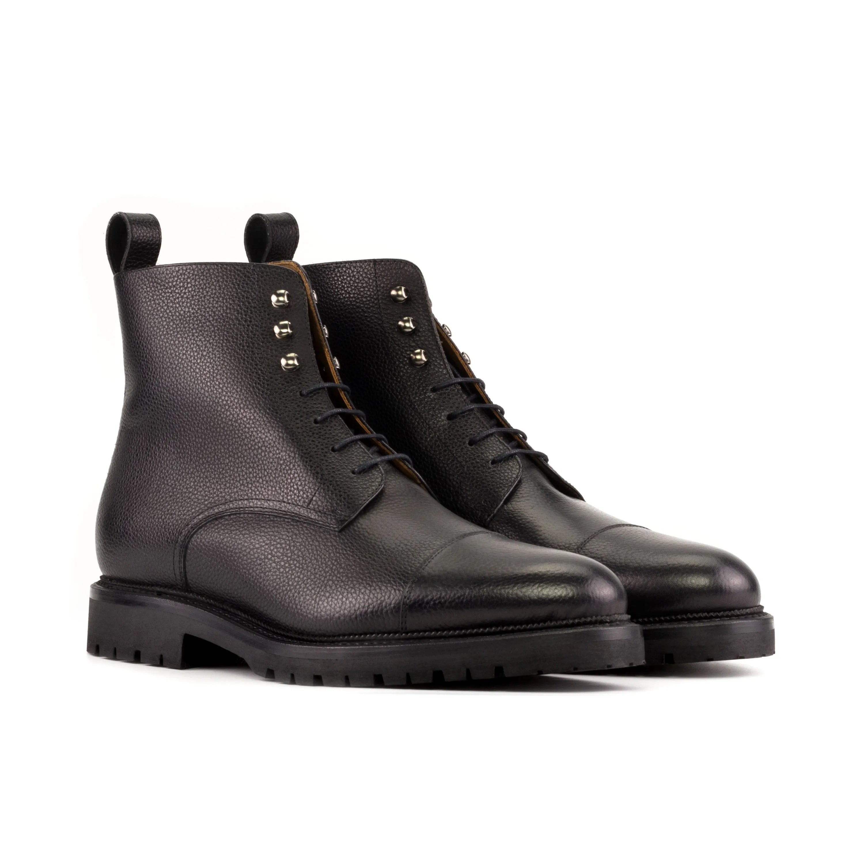 Black Primus Jumper Boots with leather lace-up design