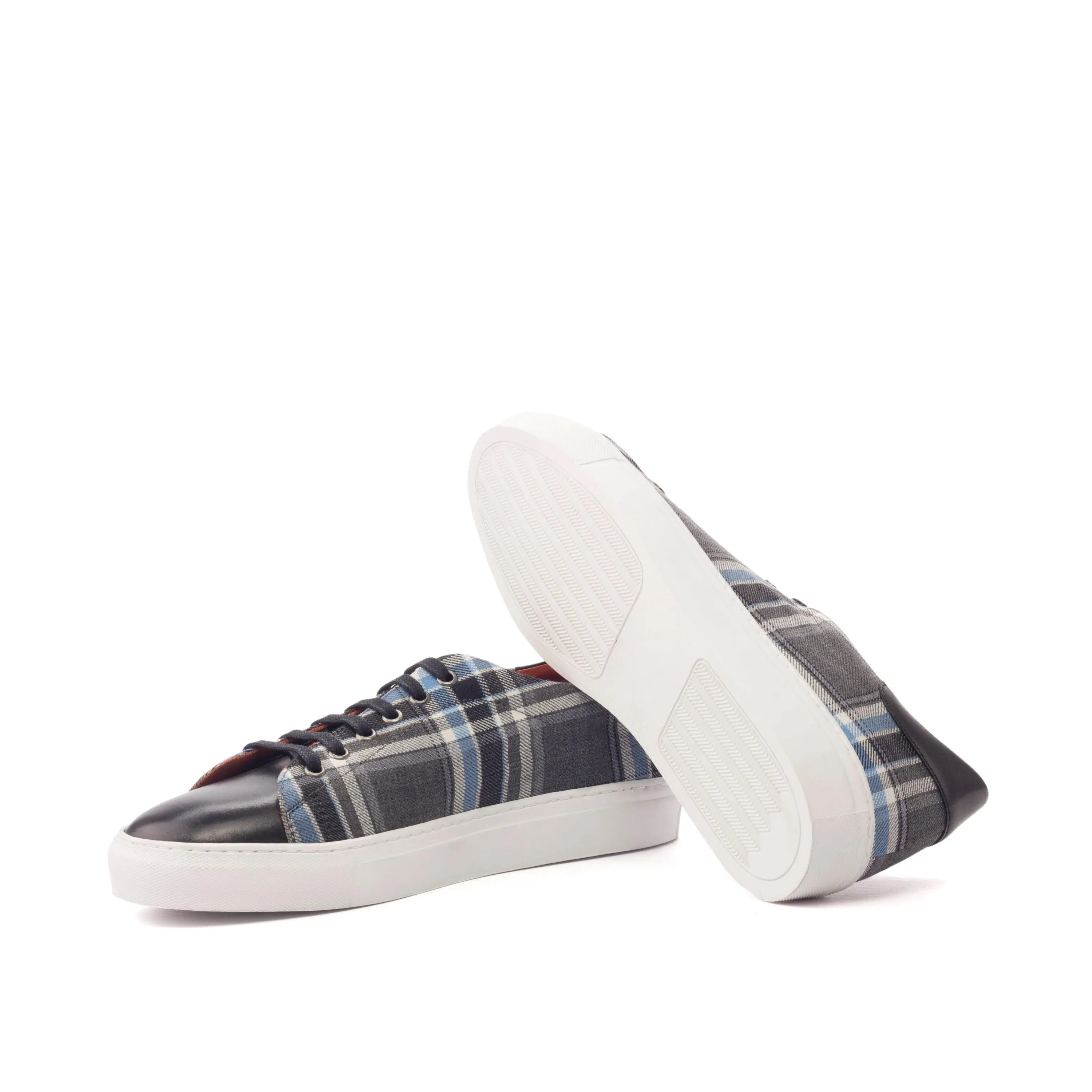 Plaid patterned retro trainer sneakers