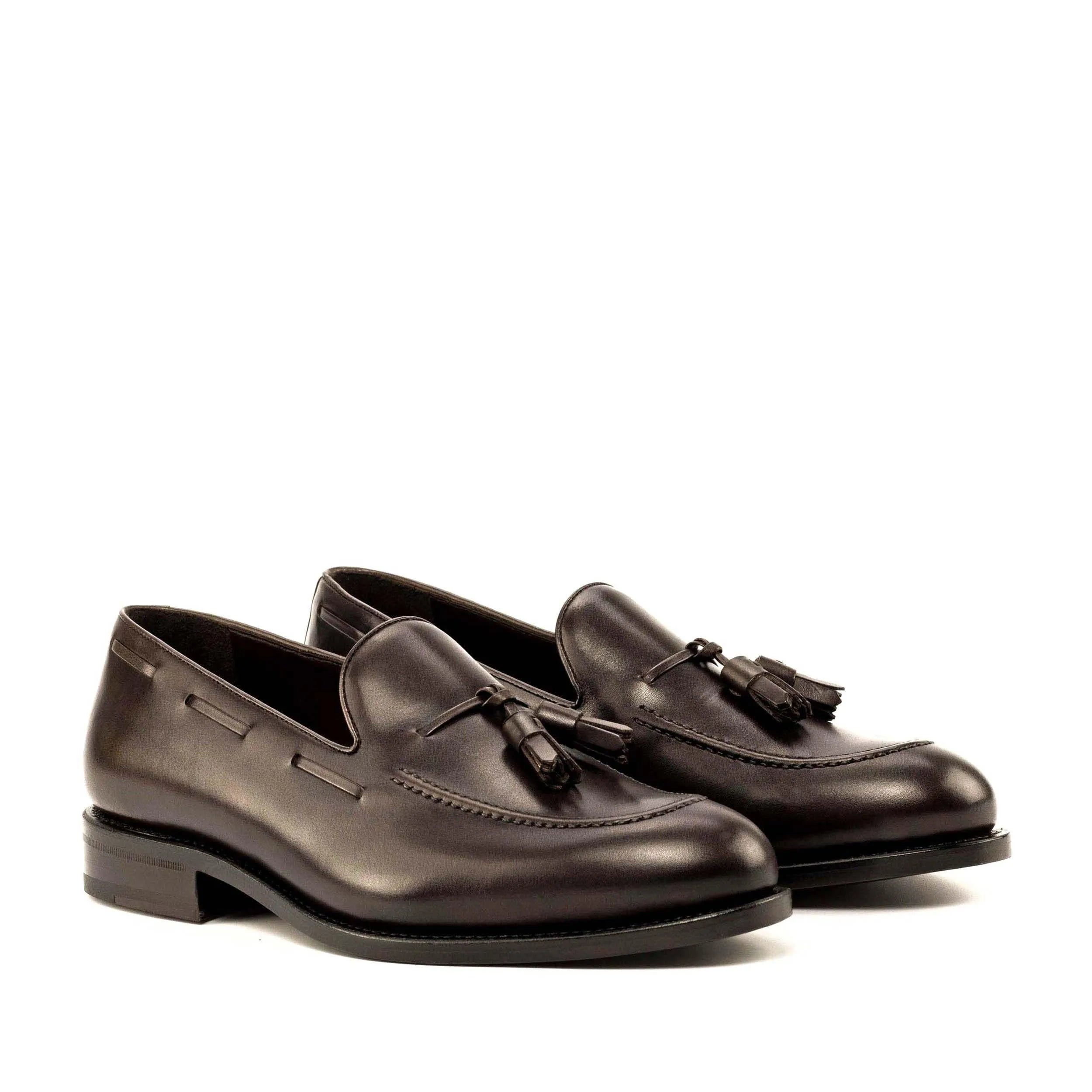 Pair of brown leather tassel Roberto loafers