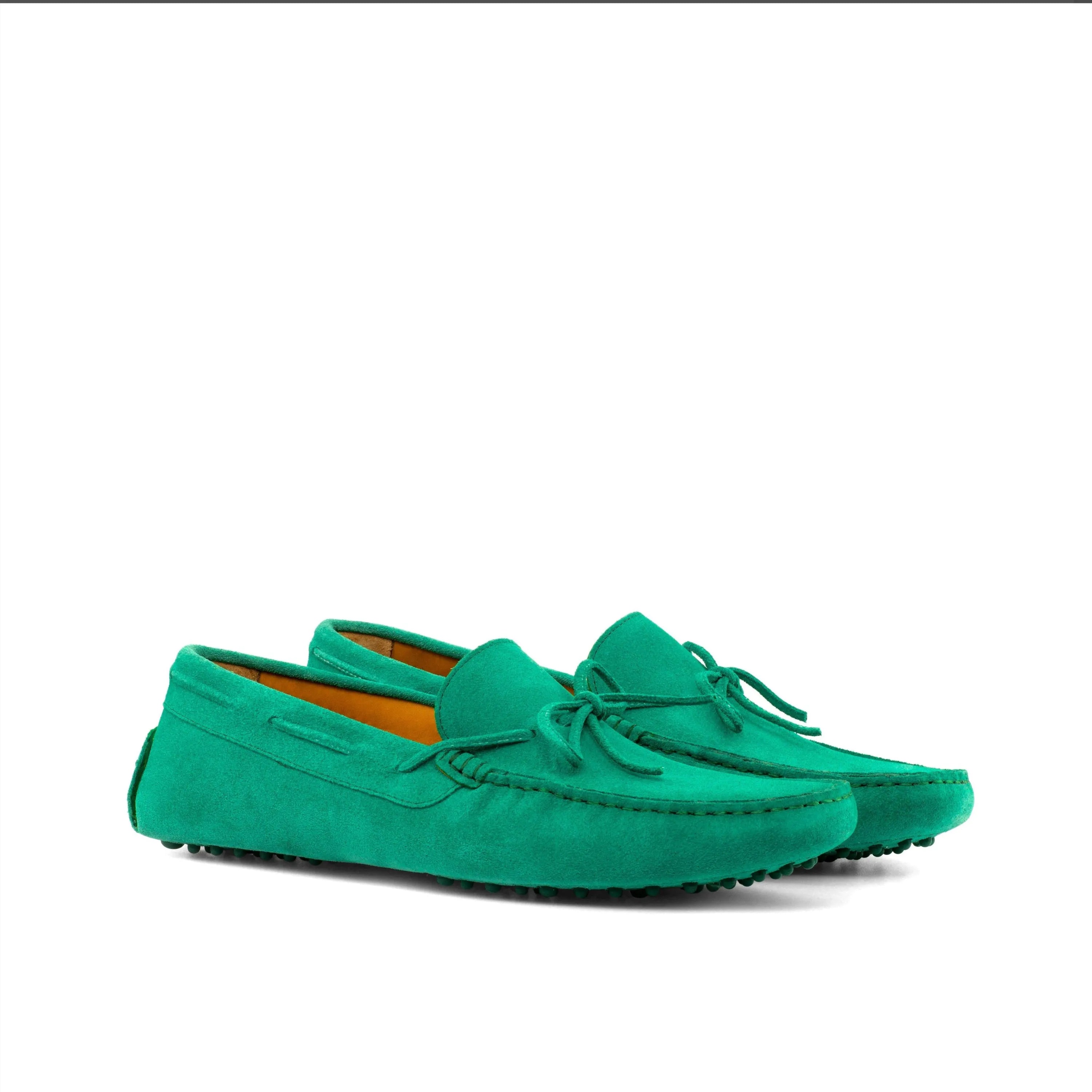 Pair of green suede San Diego Driver shoes