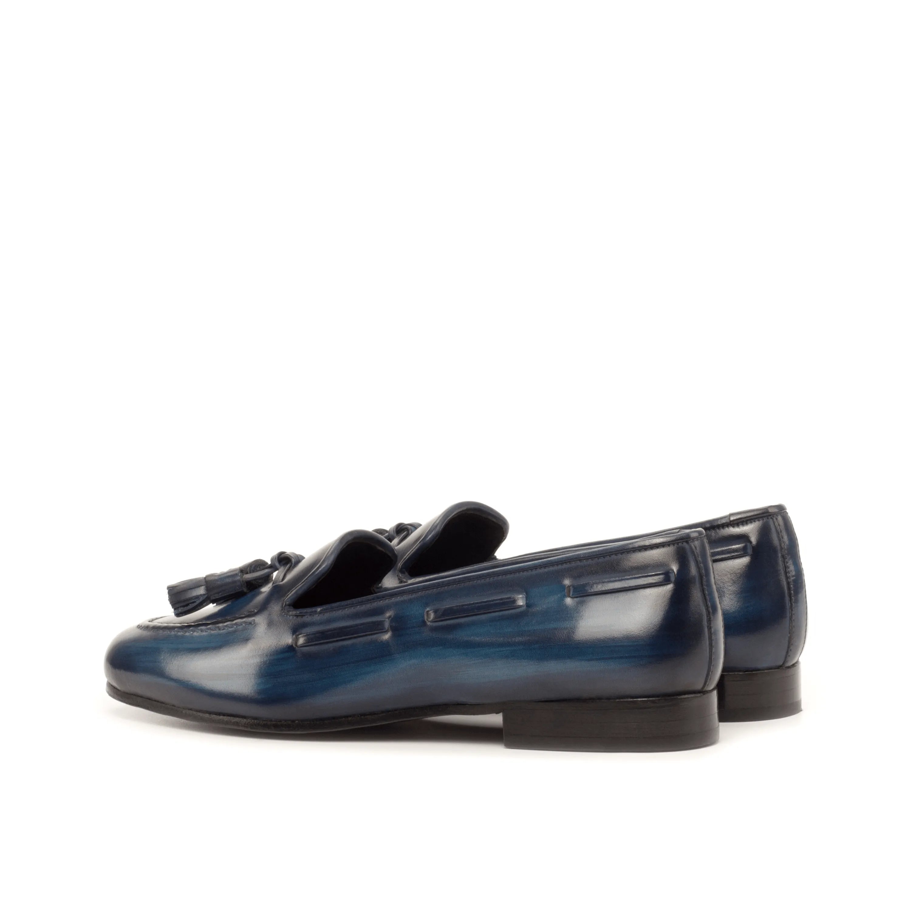 Sanjose Rose patina ladies slipon II blue leather tassel loafers