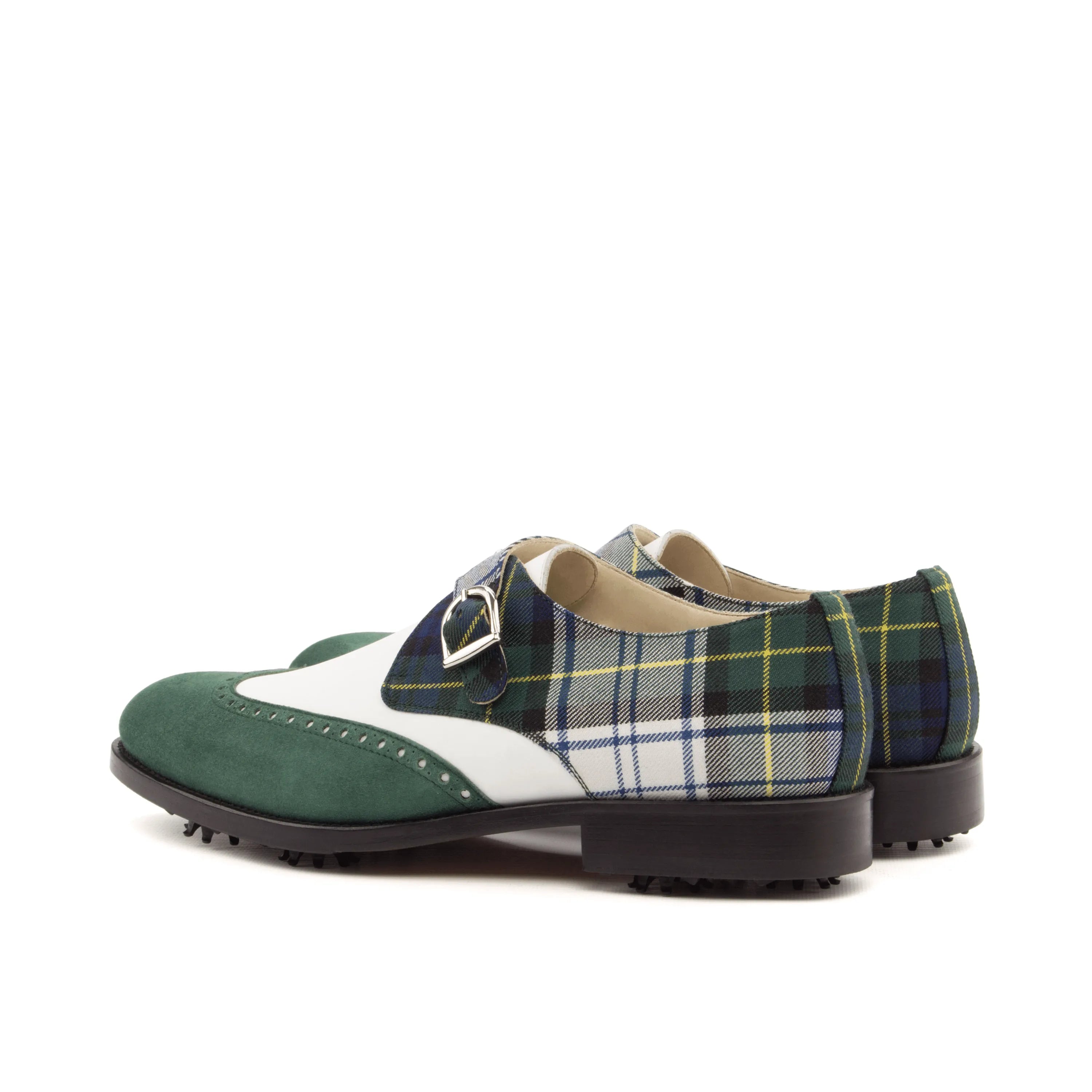 Scopas Single Monk golf shoes II in green plaid design