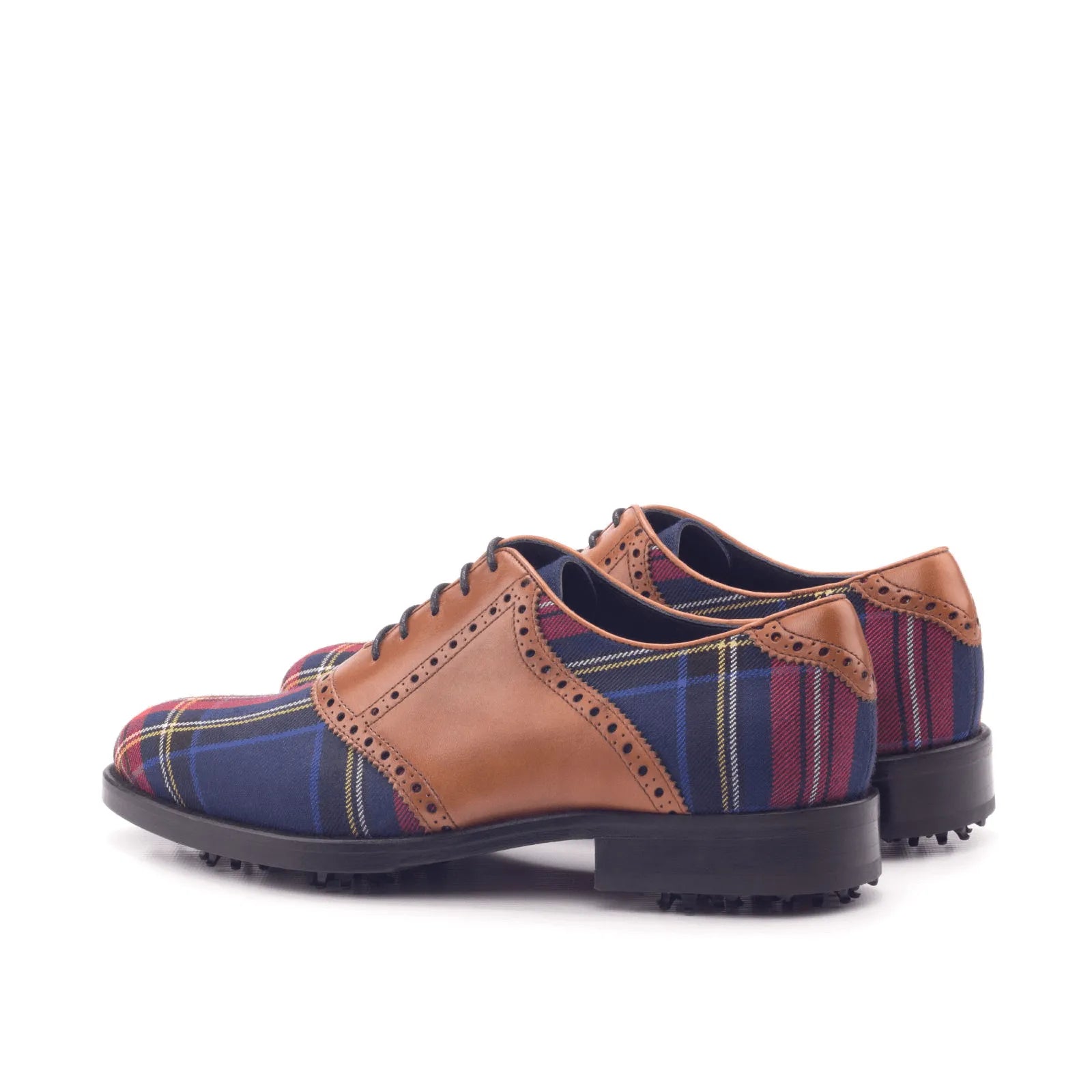 Shapiro saddle golf shoes II in tartan and leather
