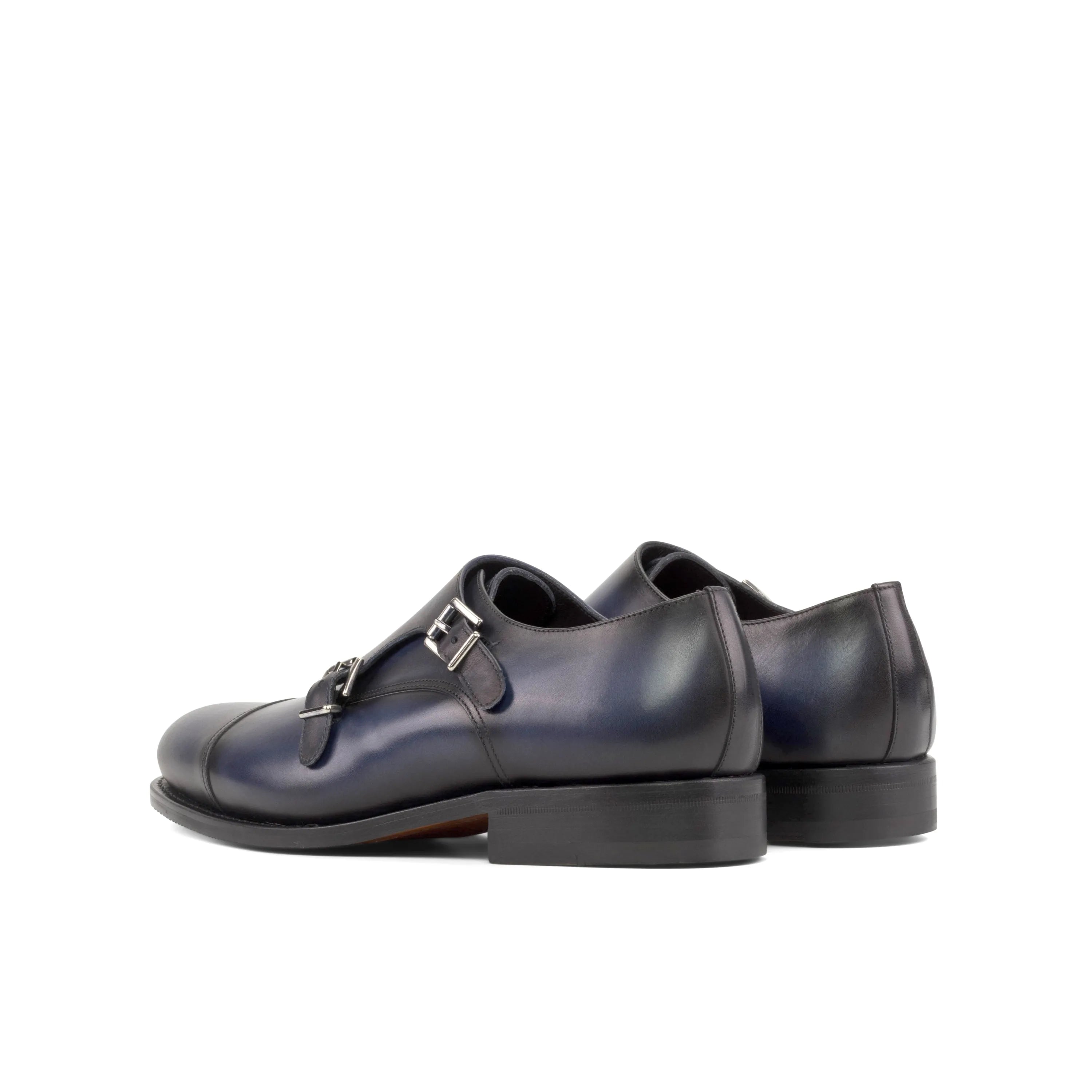 Silos Double Monk blue leather double monk shoes