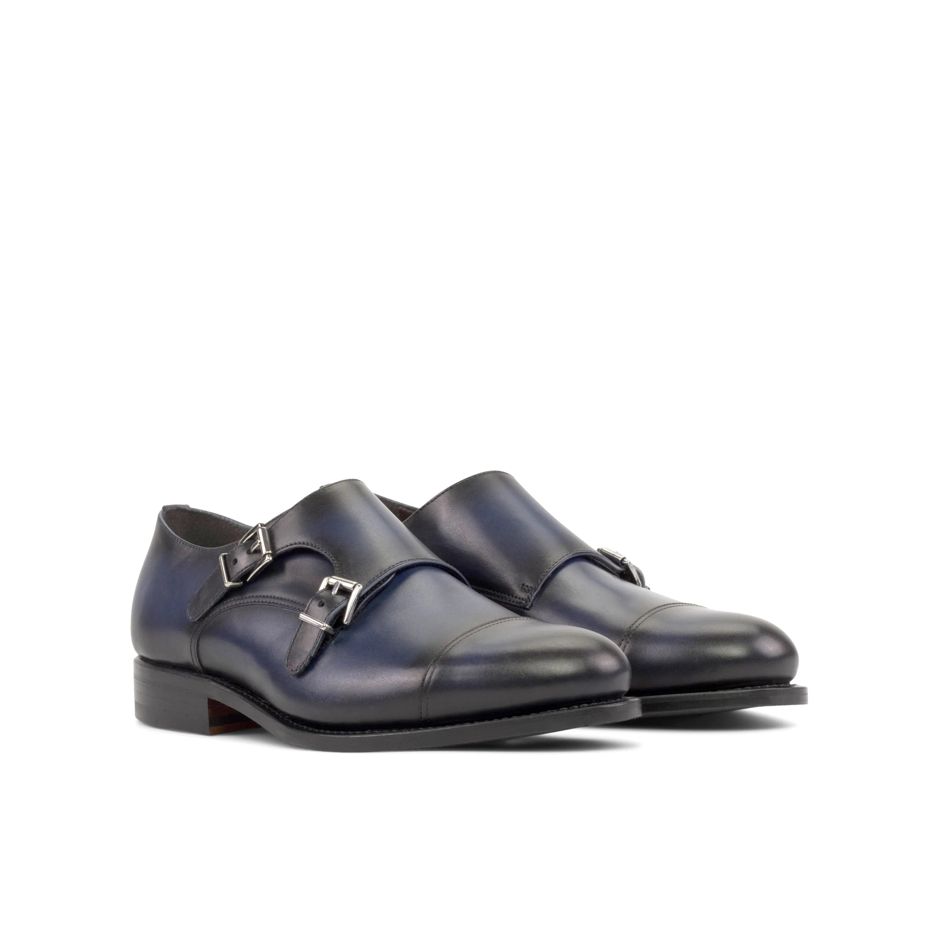 Silos Double Monk leather double monk strap shoes