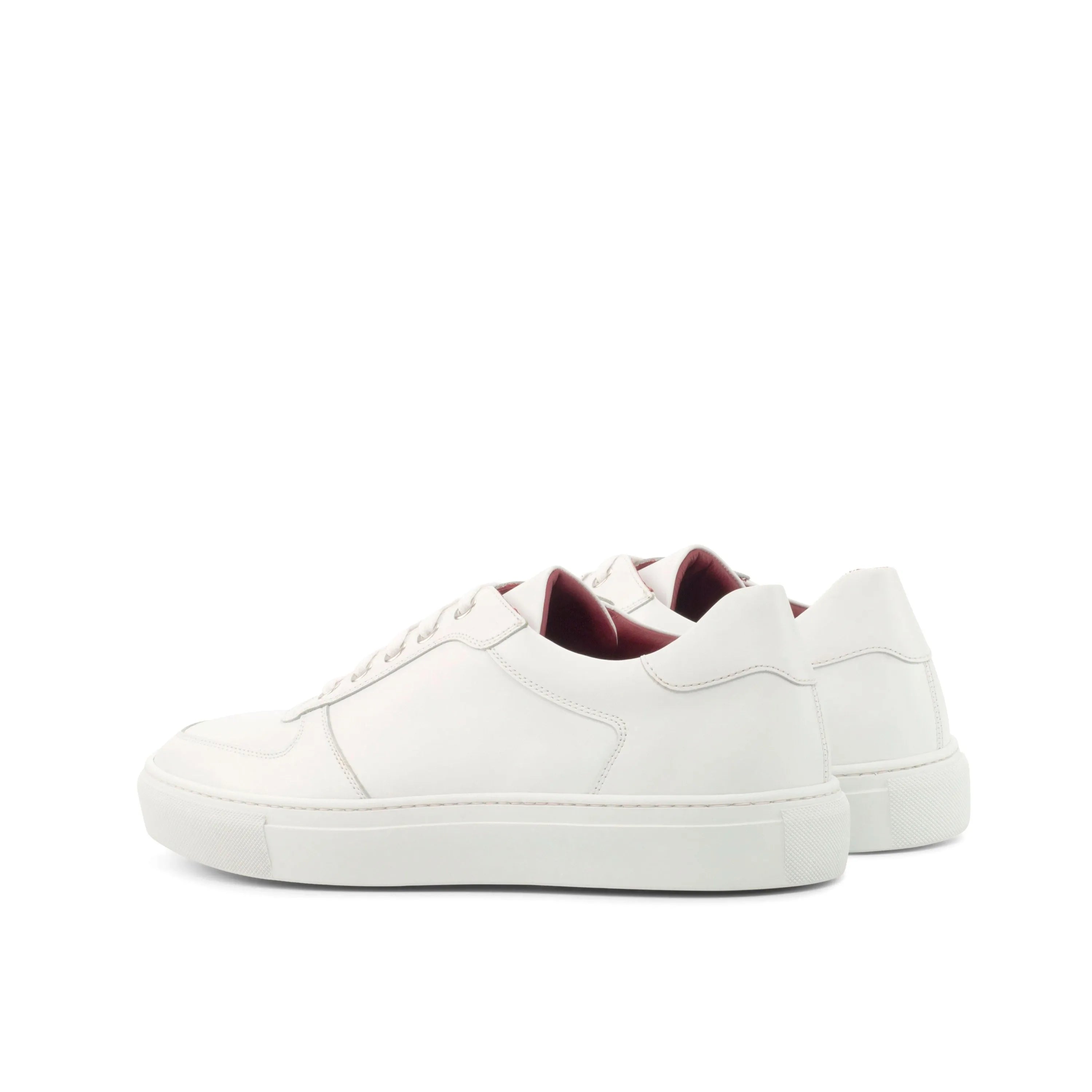 White Snow Trainer Sneakers II with burgundy lining