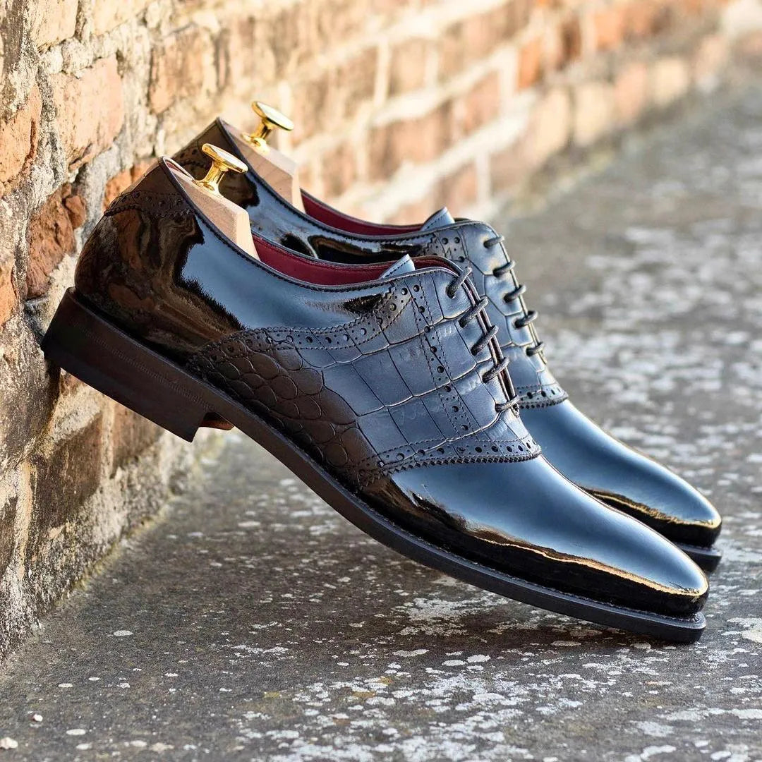 Shiny Sorgino Saddle Shoes II black dress shoes
