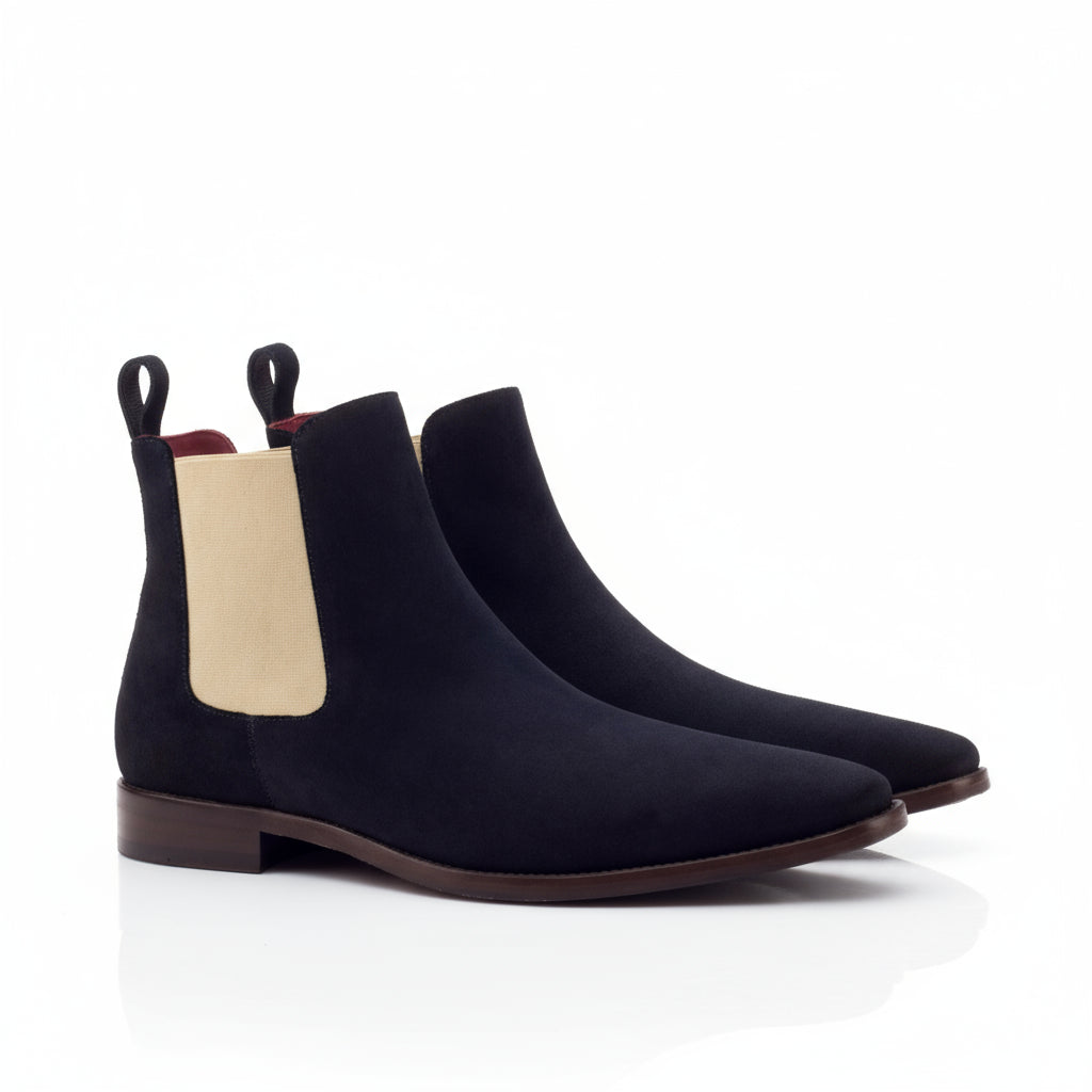 Pair of black Star Chelsea suede boots