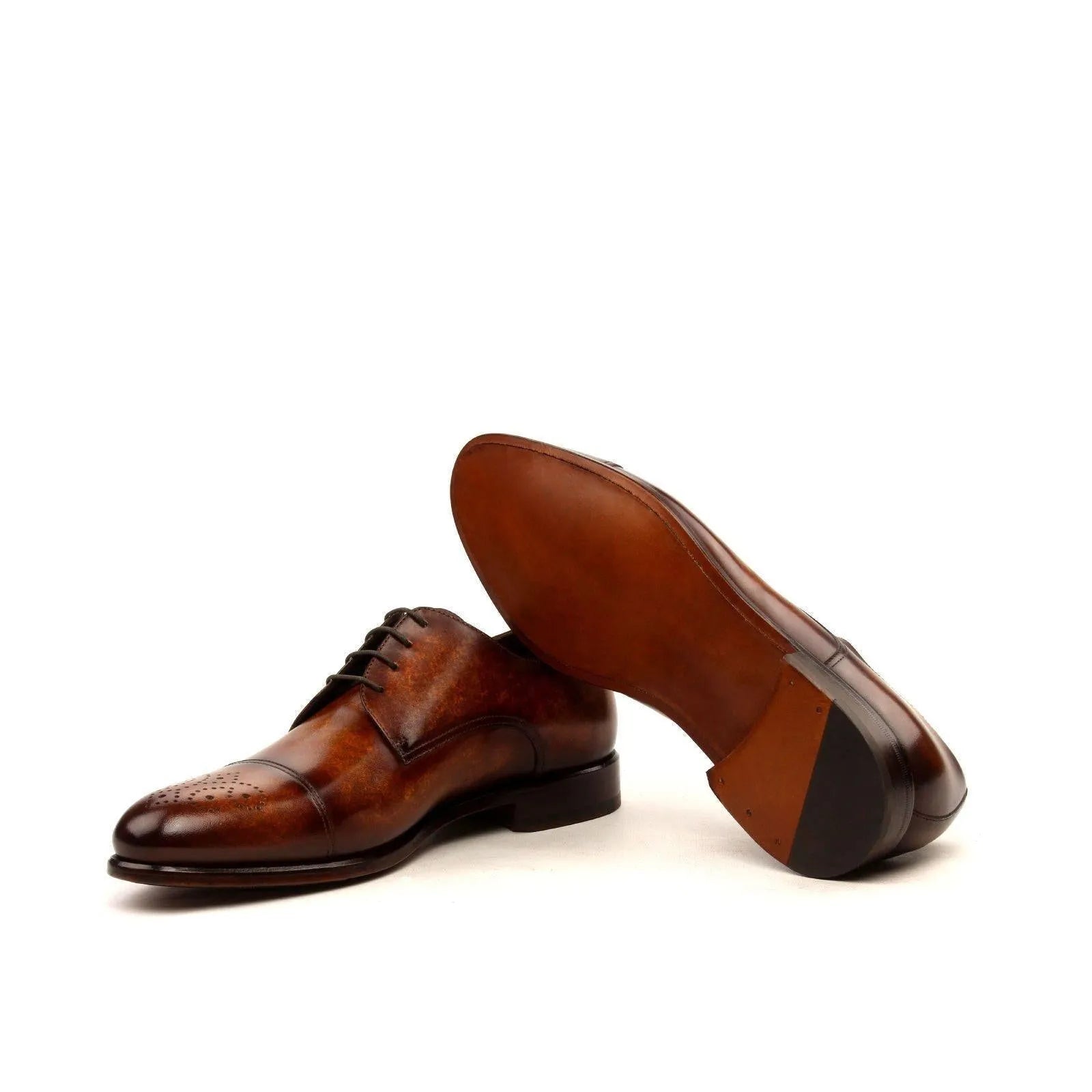 T Hardy Derby II brown leather hardy derby shoes with rounded toe