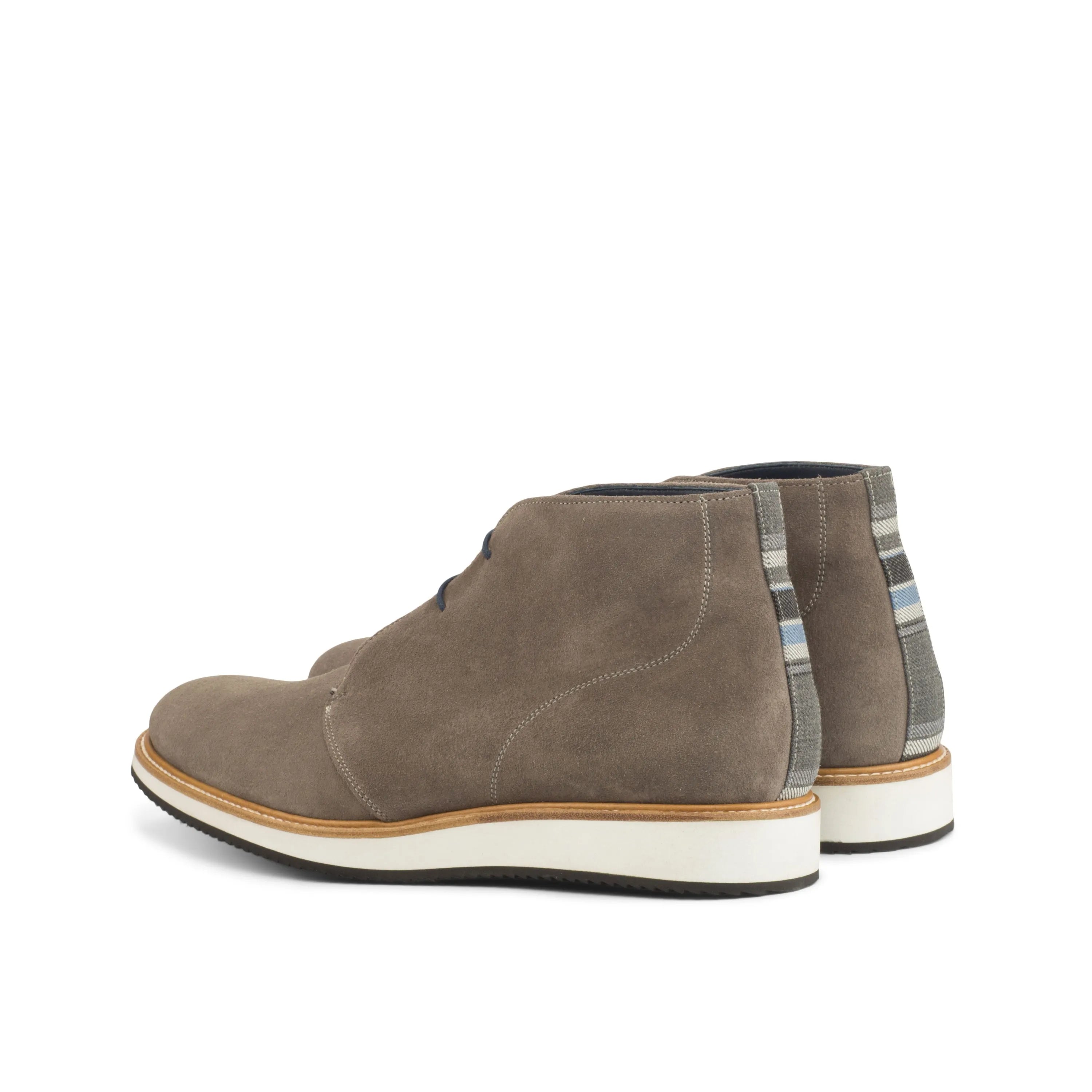 Taupe suede T42 chukka boots back view
