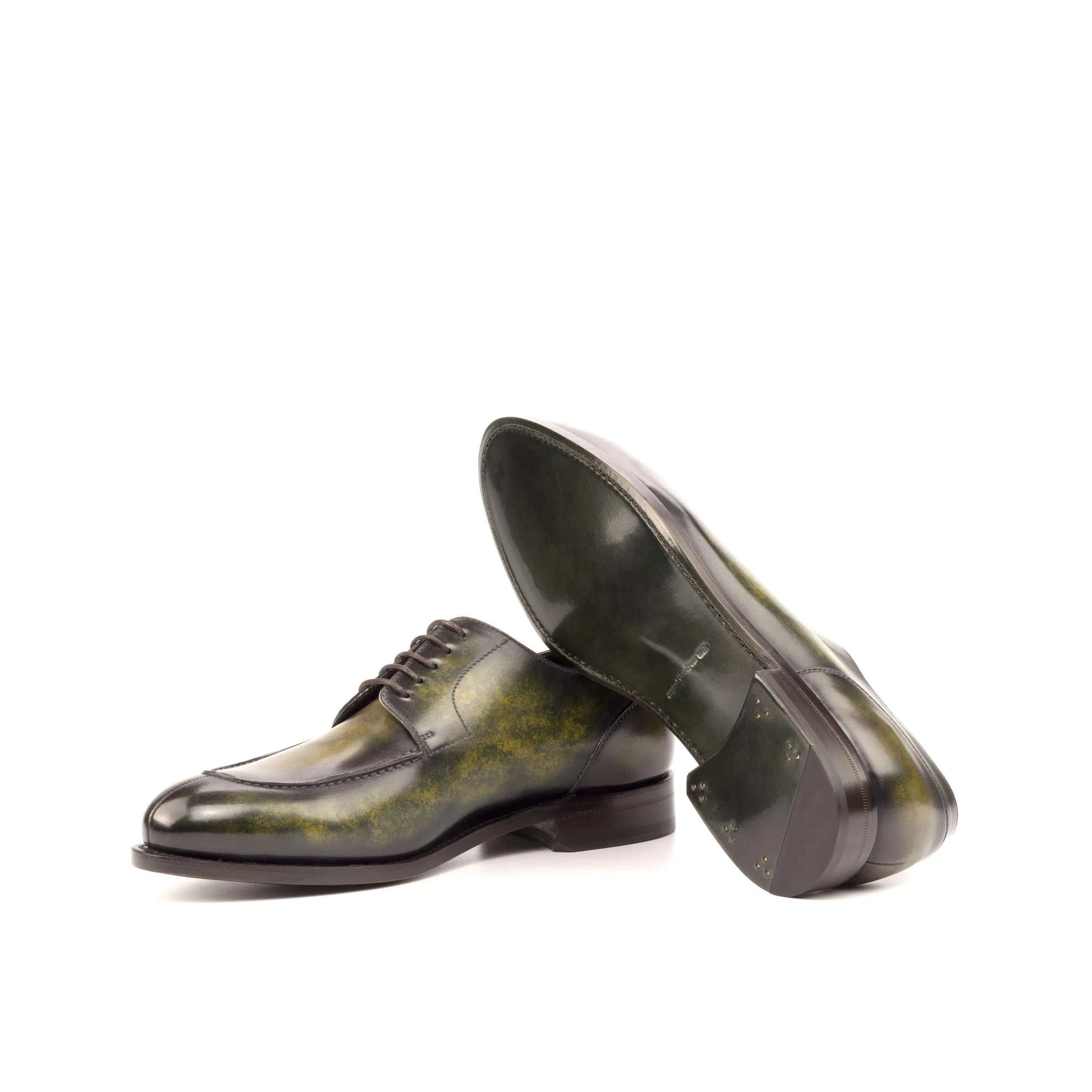 Timadeias Patina Derby Split Toe II green leather dress shoes
